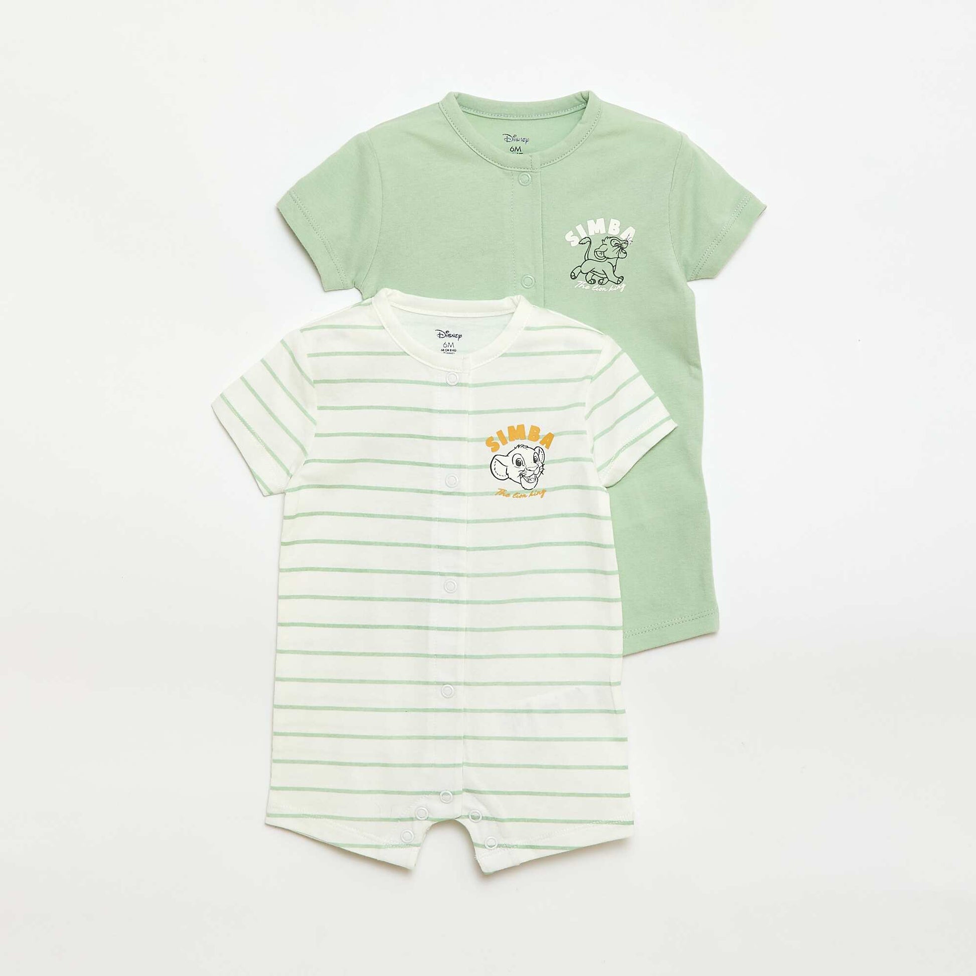 Lot de 2 barboteuses 'Simba' 'Disney' BLANC