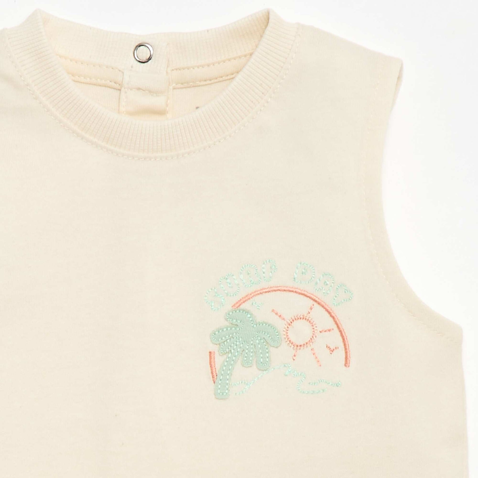 Débardeur avec broderie fantaisie BLANC