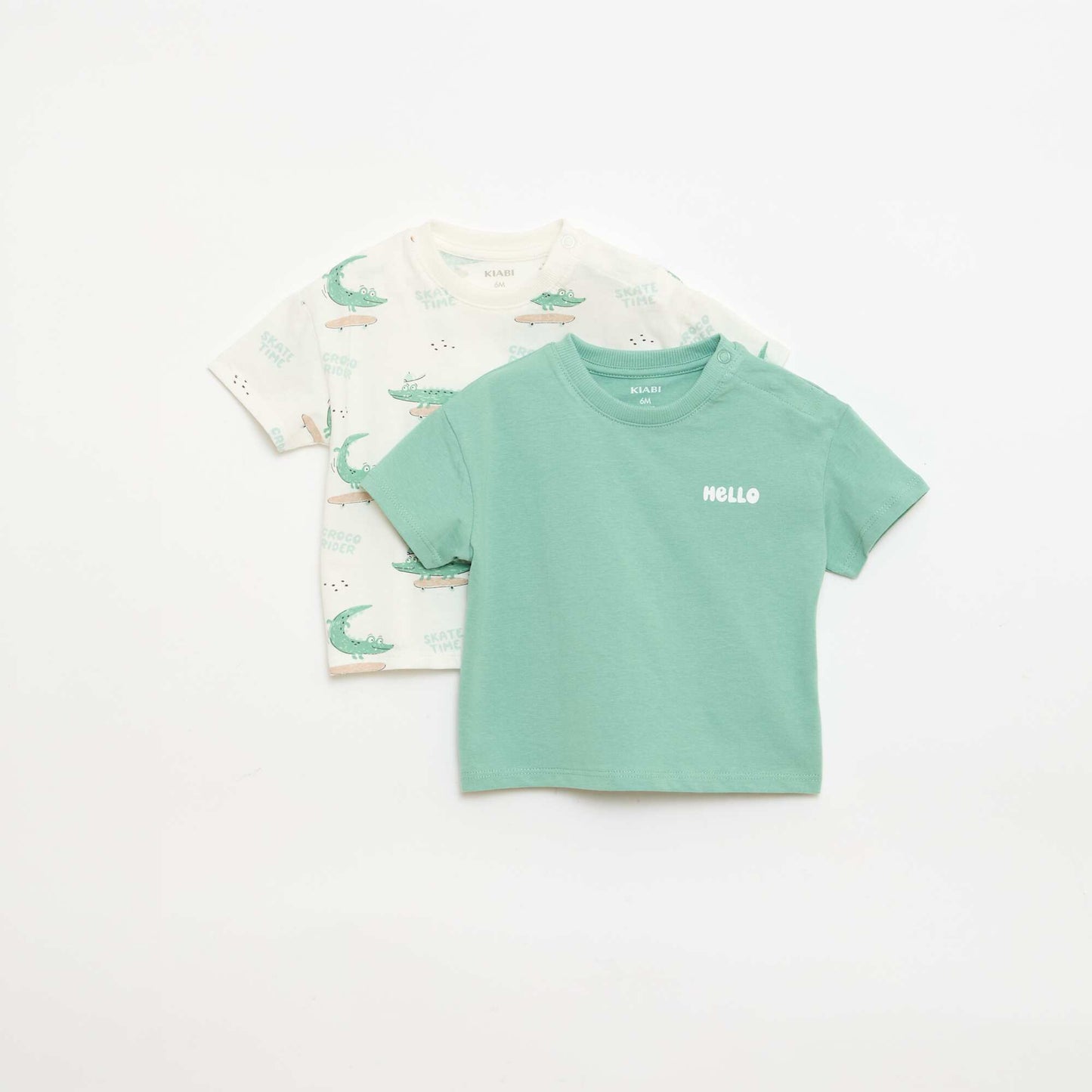 Lot de 2 T-shirts à manches courtes en jersey de coton BLANC
