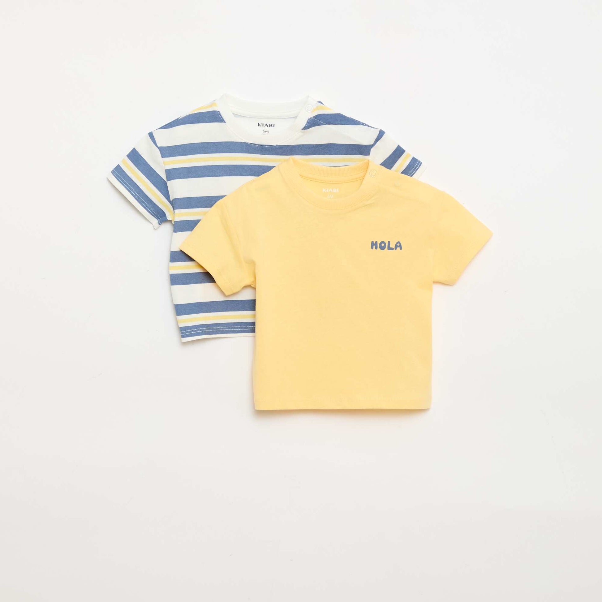 Lot de 2 T-shirts à manches courtes en jersey de coton BLANC