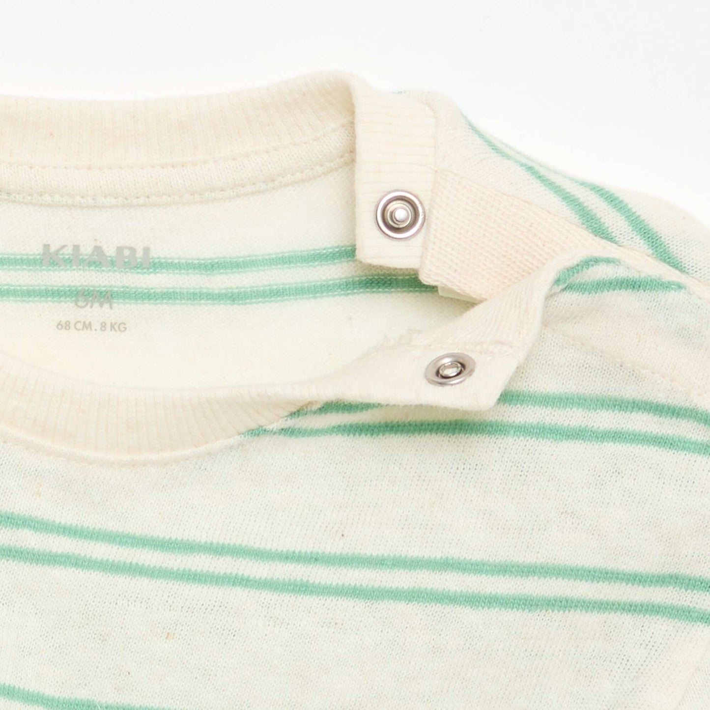 T-shirt rayé en jersey coton et lin BLANC