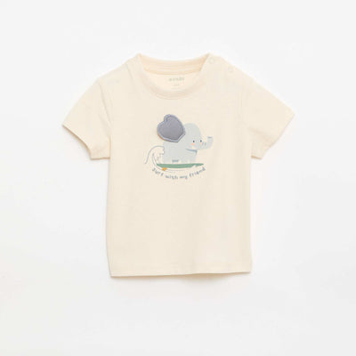 T-shirt avec imprimé animé BLANC