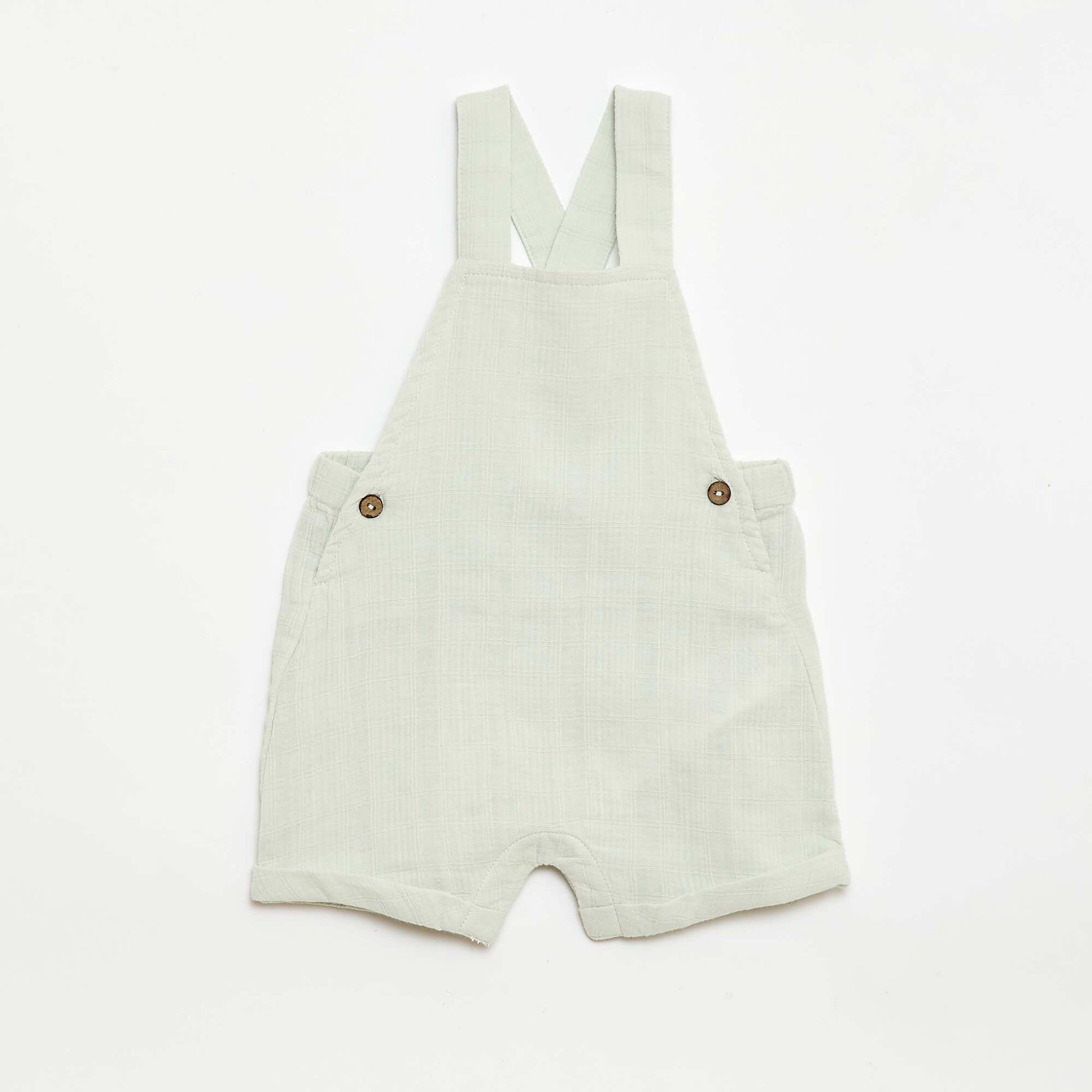 Combinaison short en double gaze de coton BLEU