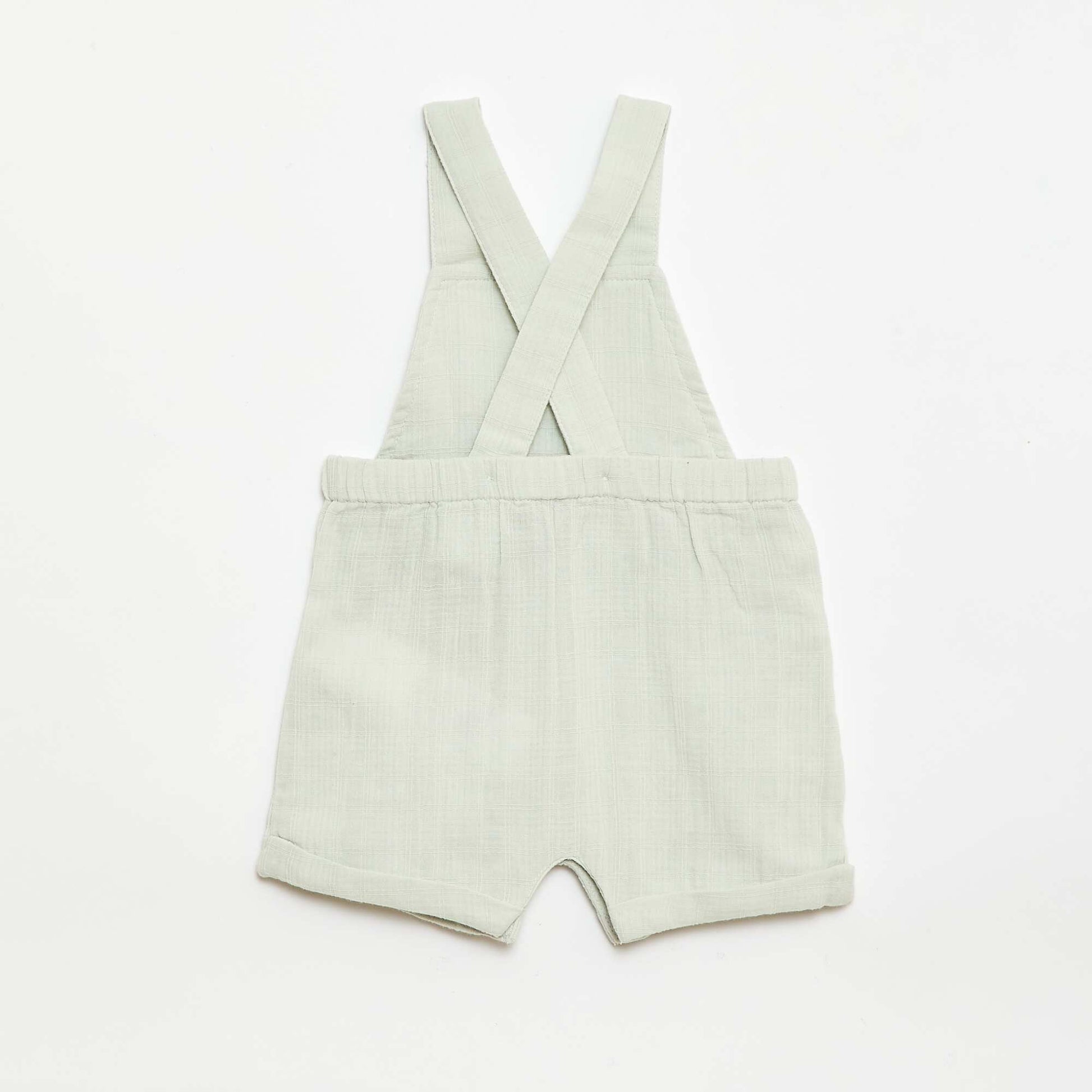 Combinaison short en double gaze de coton BLEU