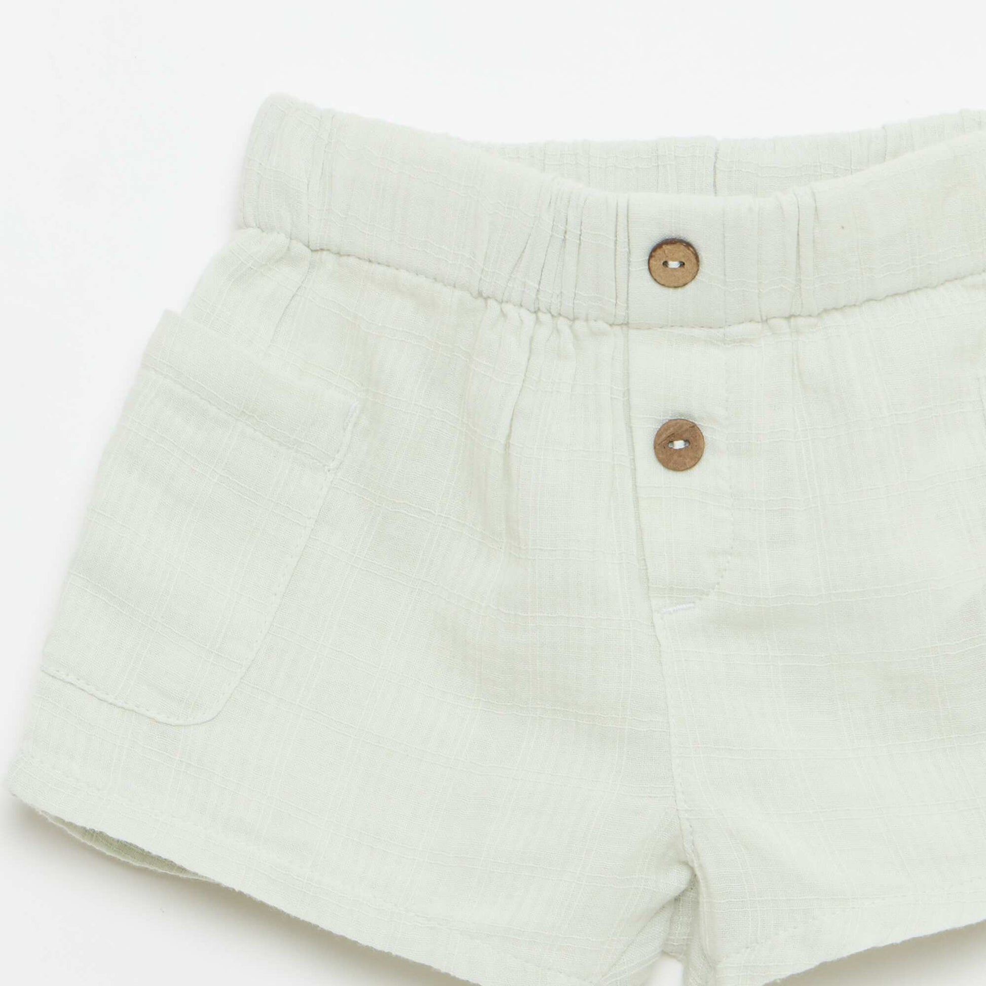 Short en coton avec 2 poches plaquées BLEU