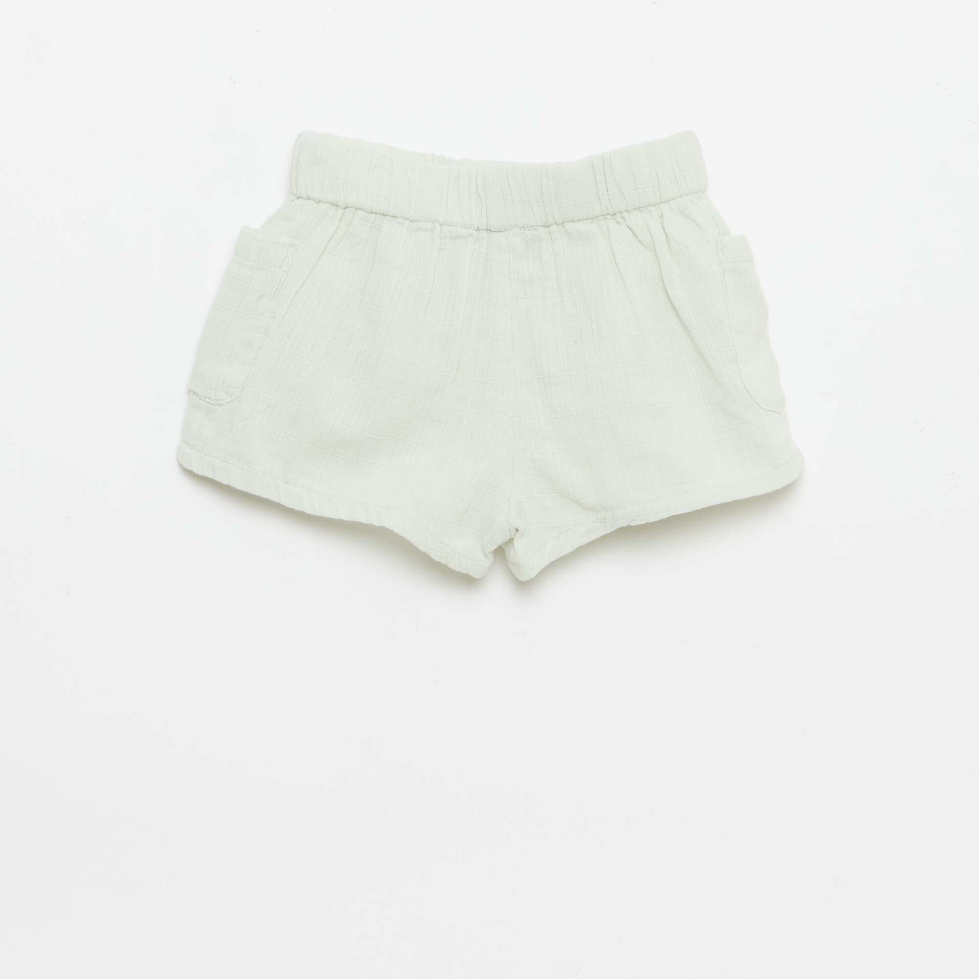 Short en coton avec 2 poches plaquées BLEU