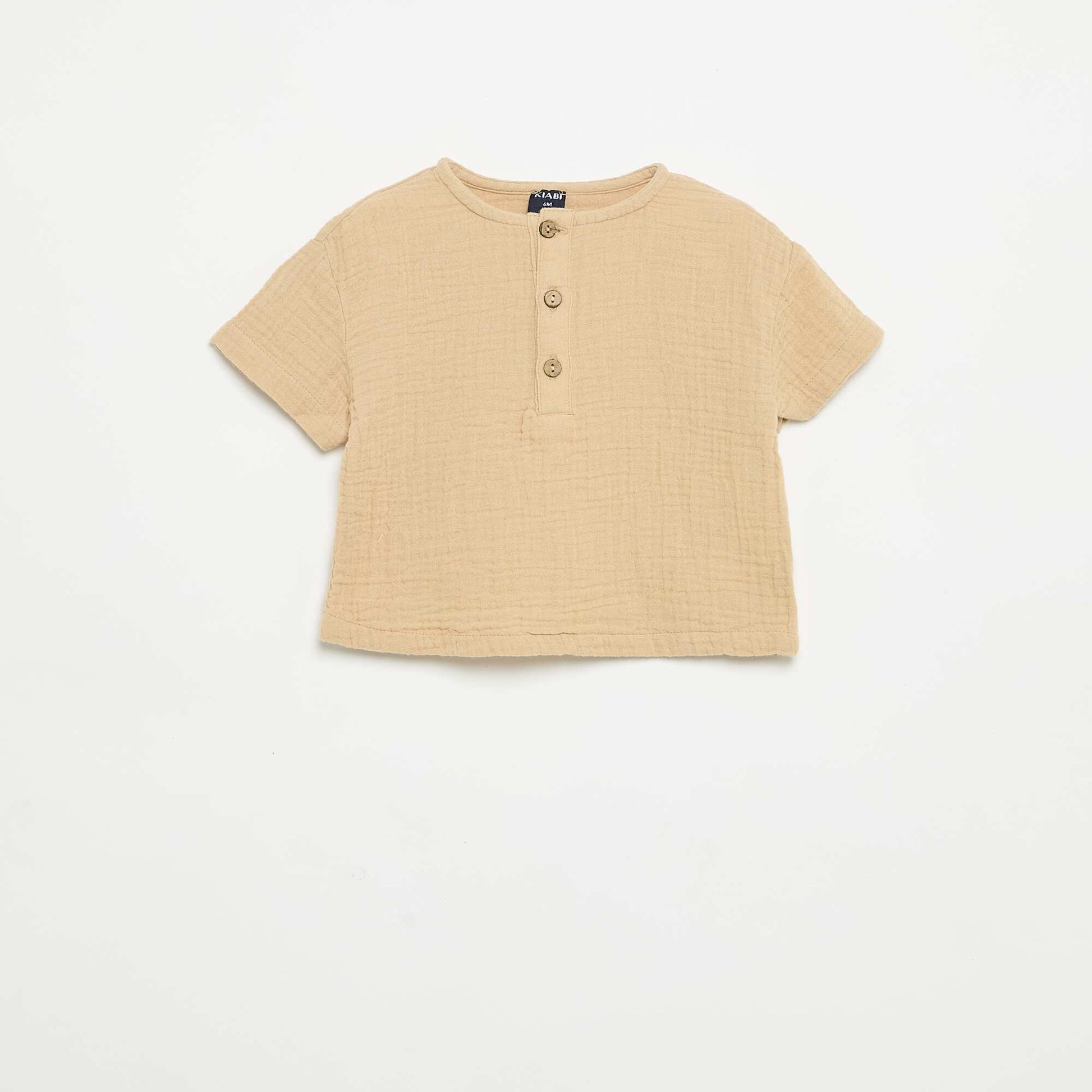 Chemise en gaze de coton BEIGE