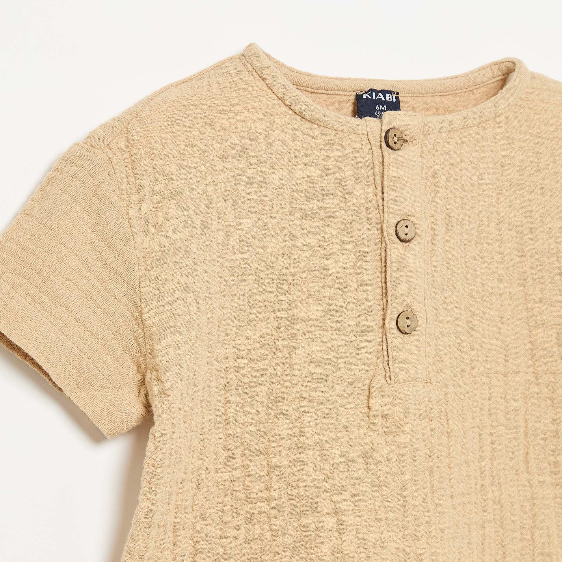 Chemise en gaze de coton BEIGE