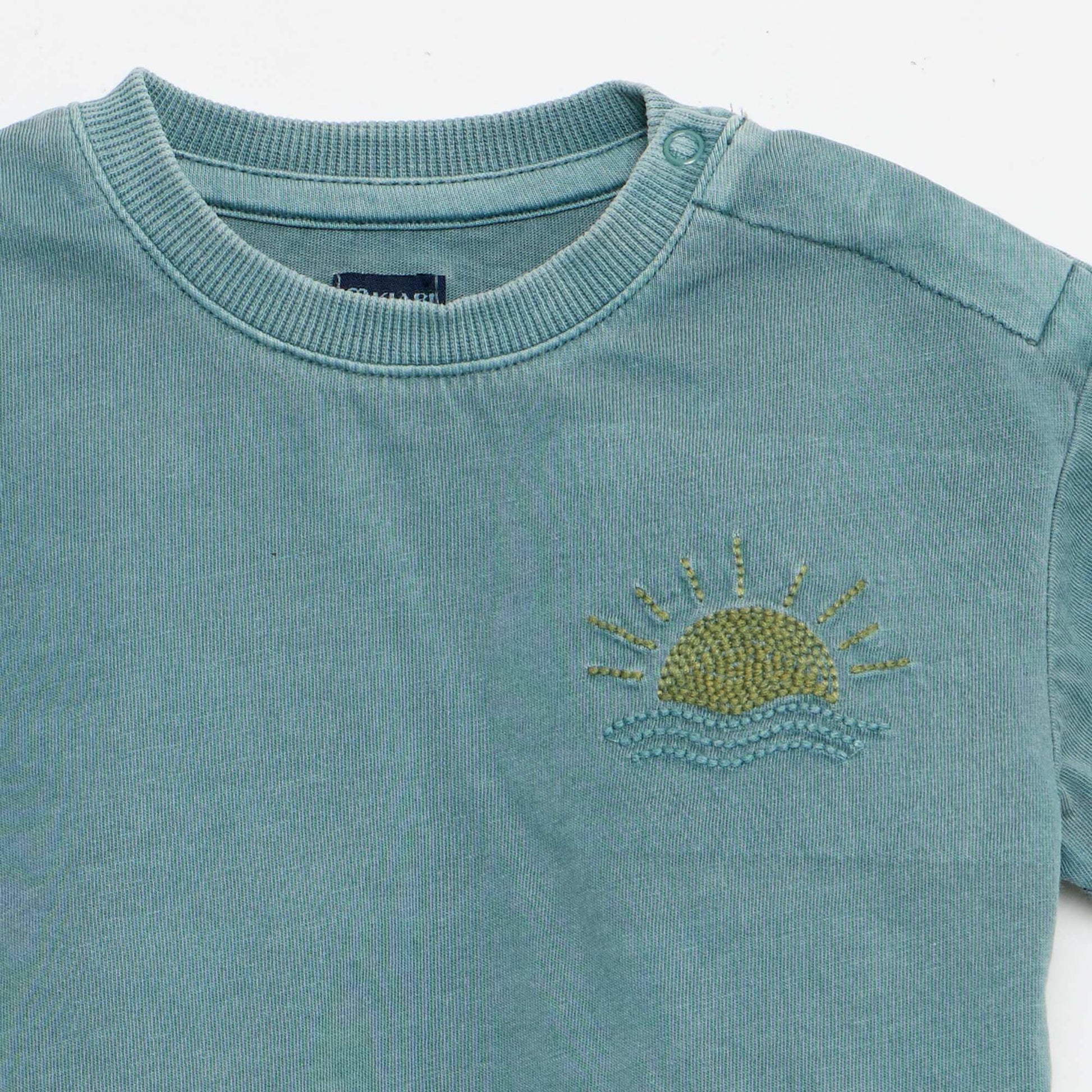 Ensemble 2 pièces tee-shirt brodé + short BLEU