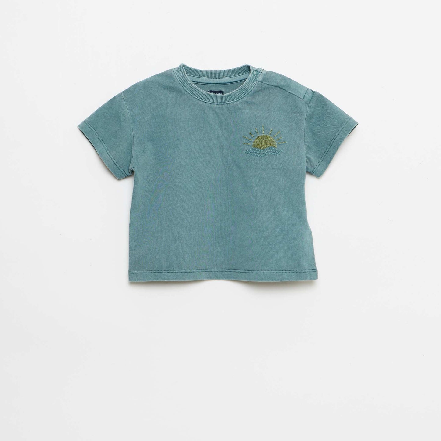 Ensemble 2 pièces tee-shirt brodé + short BLEU