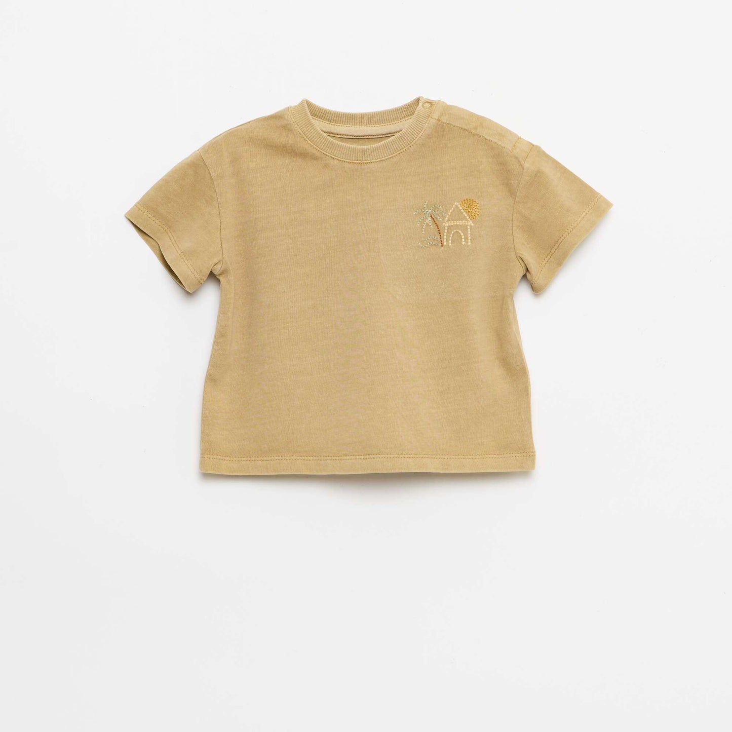 Ensemble 2 pièces tee-shirt brodé + short BEIGE