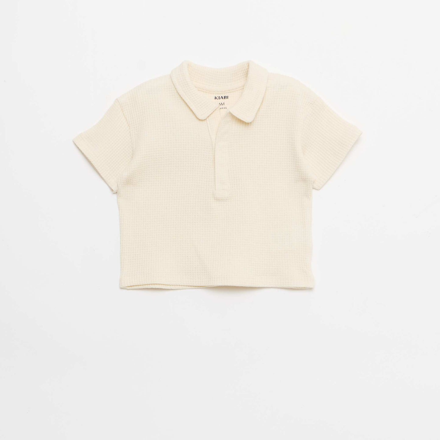 Ensemble 2 pièces - polo + short en maille gaufrée BLANC