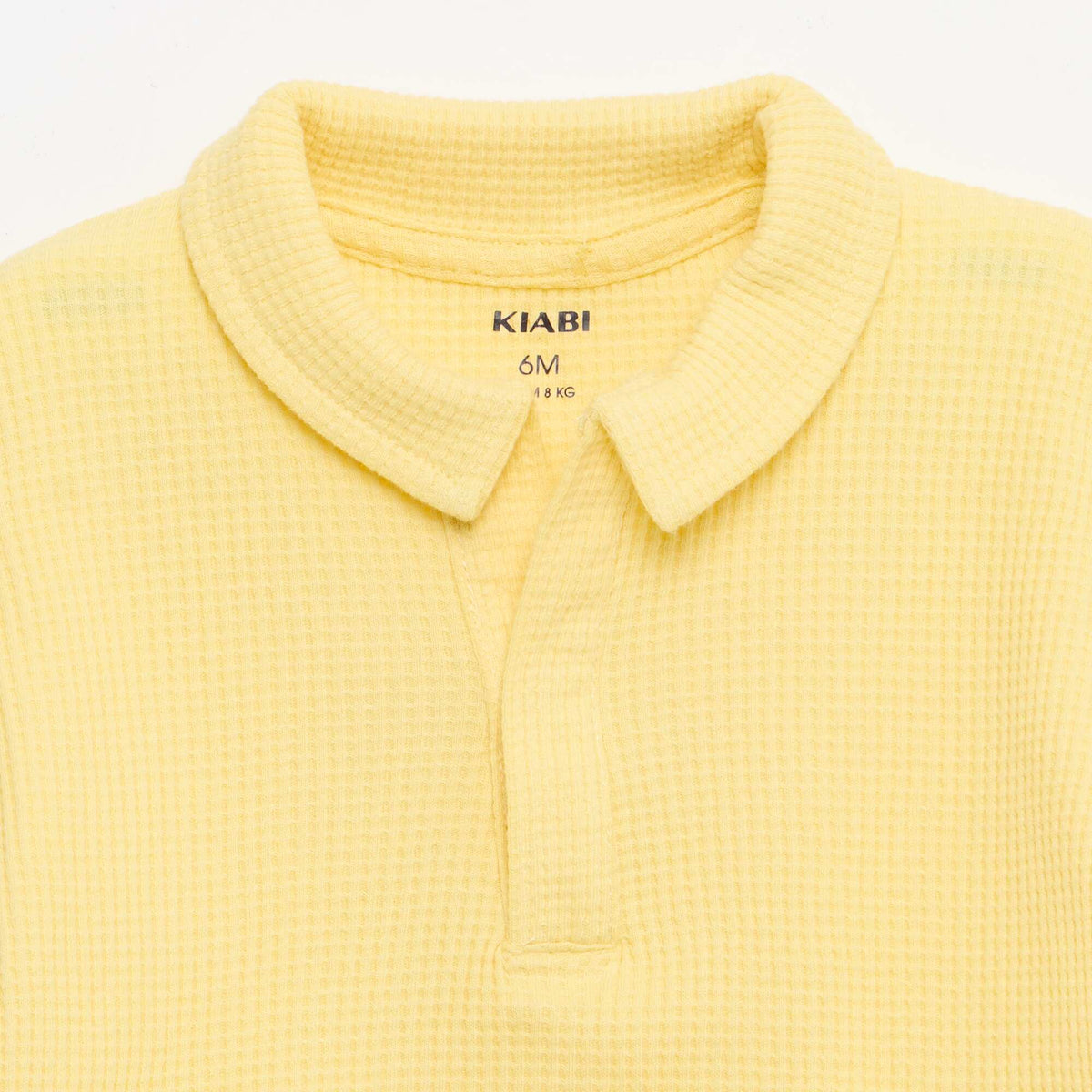 Ensemble 2 pièces - polo + short en maille gaufrée JAUNE