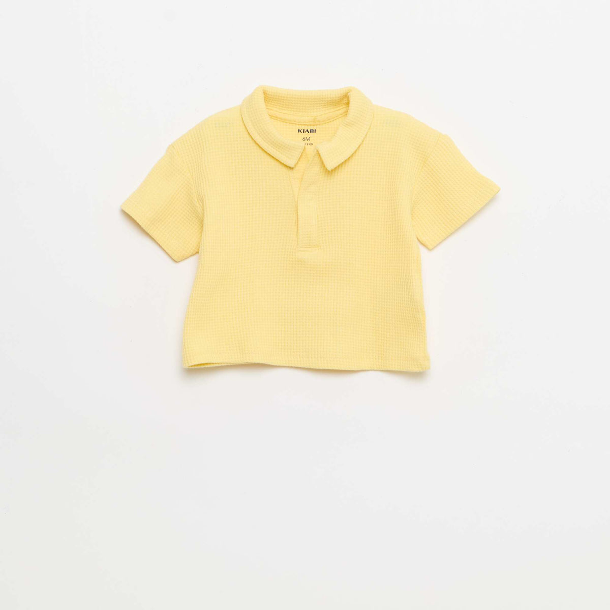 Ensemble 2 pièces - polo + short en maille gaufrée JAUNE