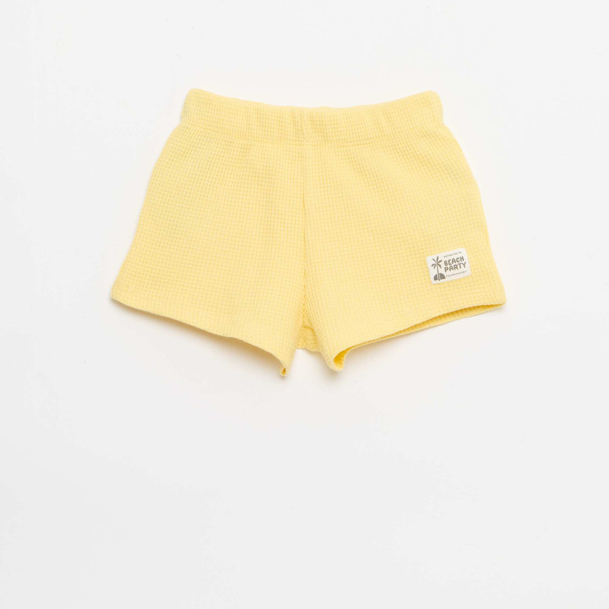 Ensemble 2 pièces - polo + short en maille gaufrée JAUNE