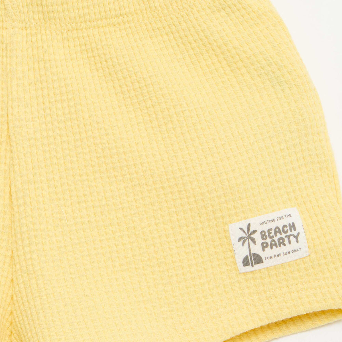 Ensemble 2 pièces - polo + short en maille gaufrée JAUNE