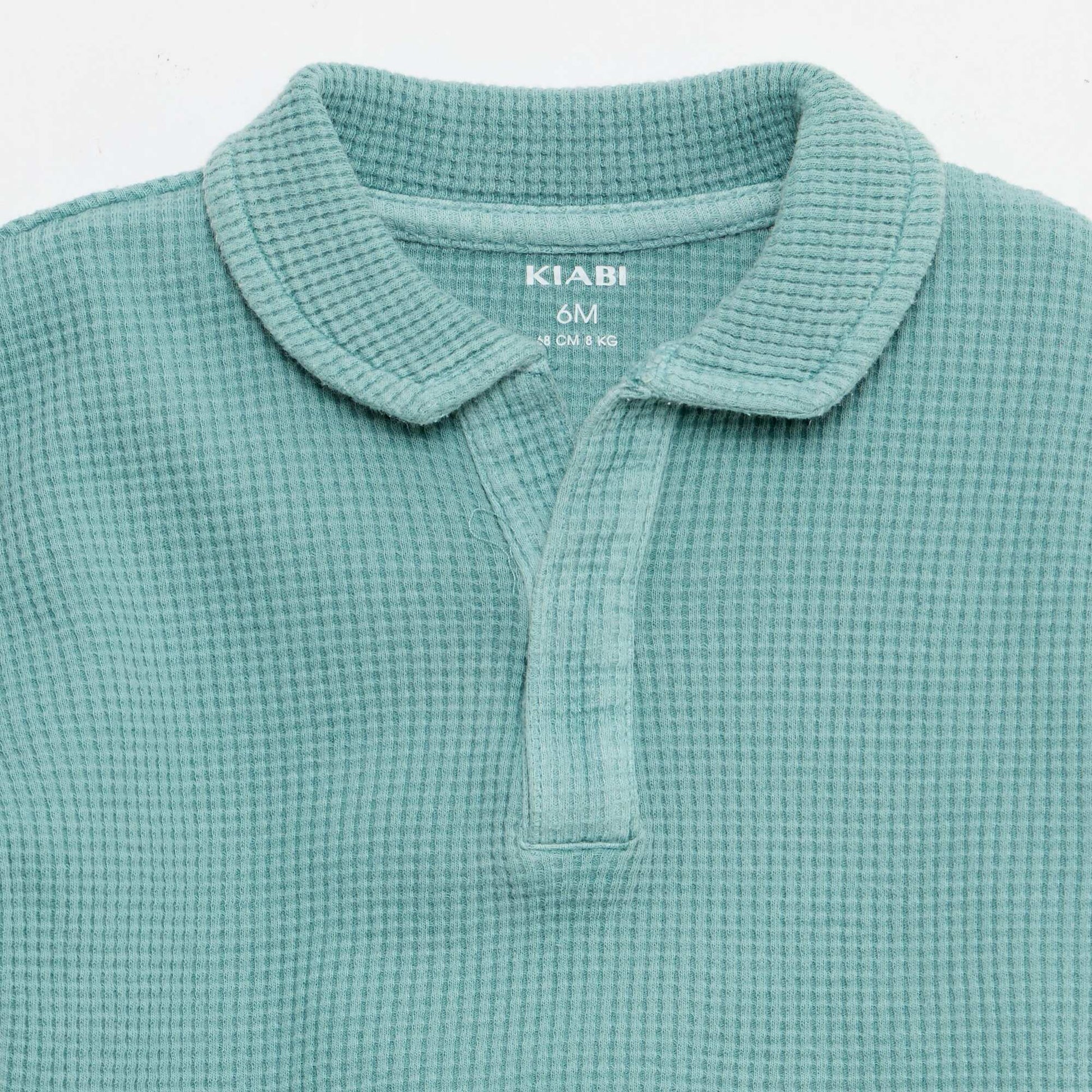 Ensemble 2 pièces - polo + short en maille gaufrée BLEU