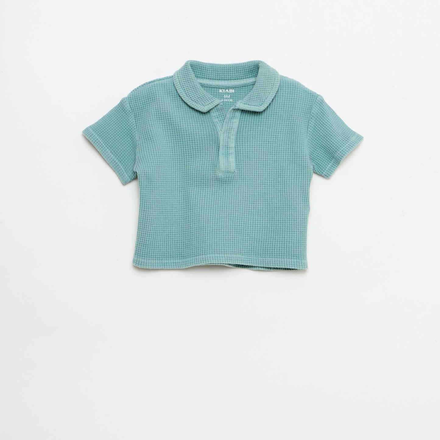 Ensemble 2 pièces - polo + short en maille gaufrée BLEU