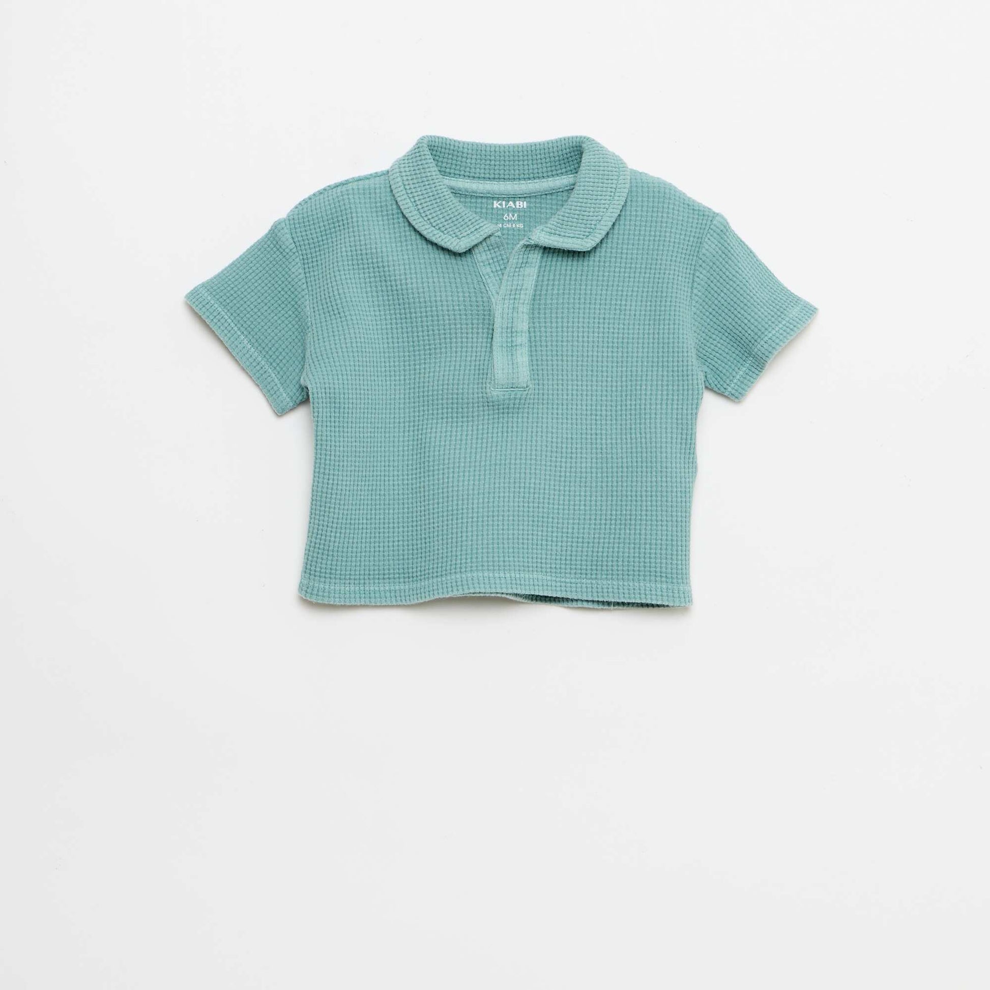 Ensemble 2 pièces - polo + short en maille gaufrée BLEU