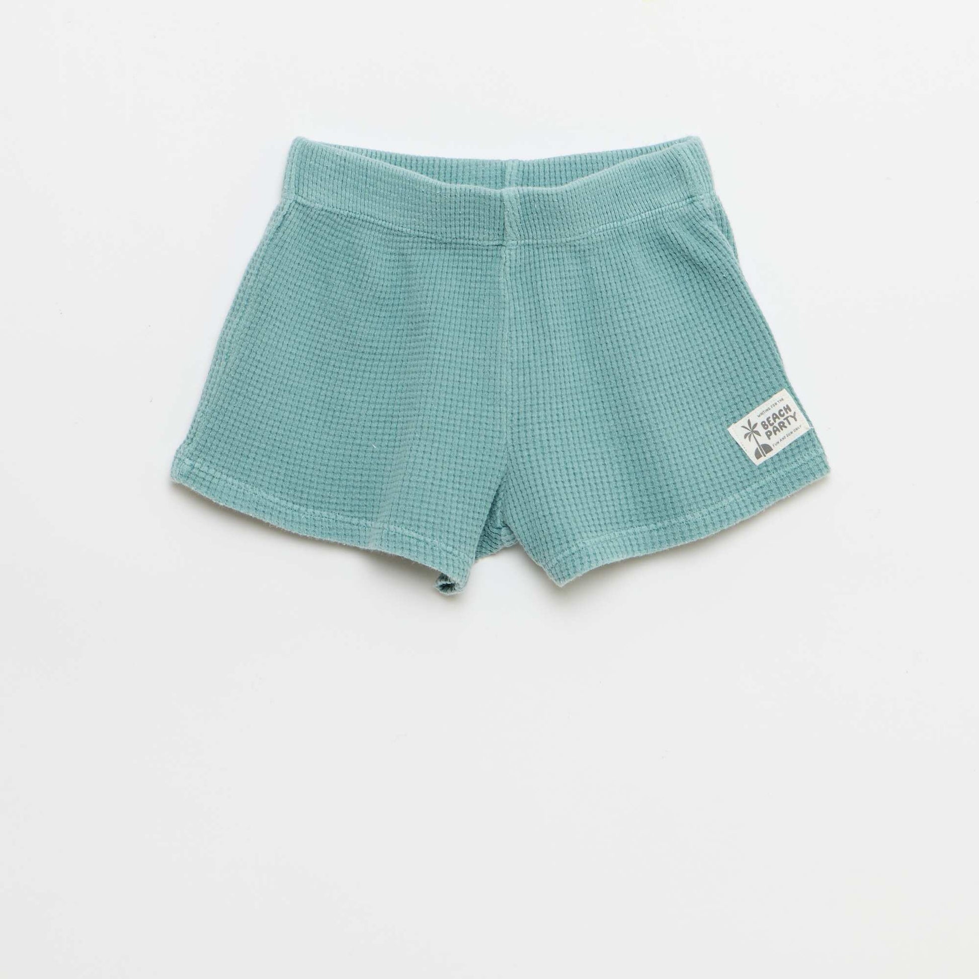 Ensemble 2 pièces - polo + short en maille gaufrée BLEU