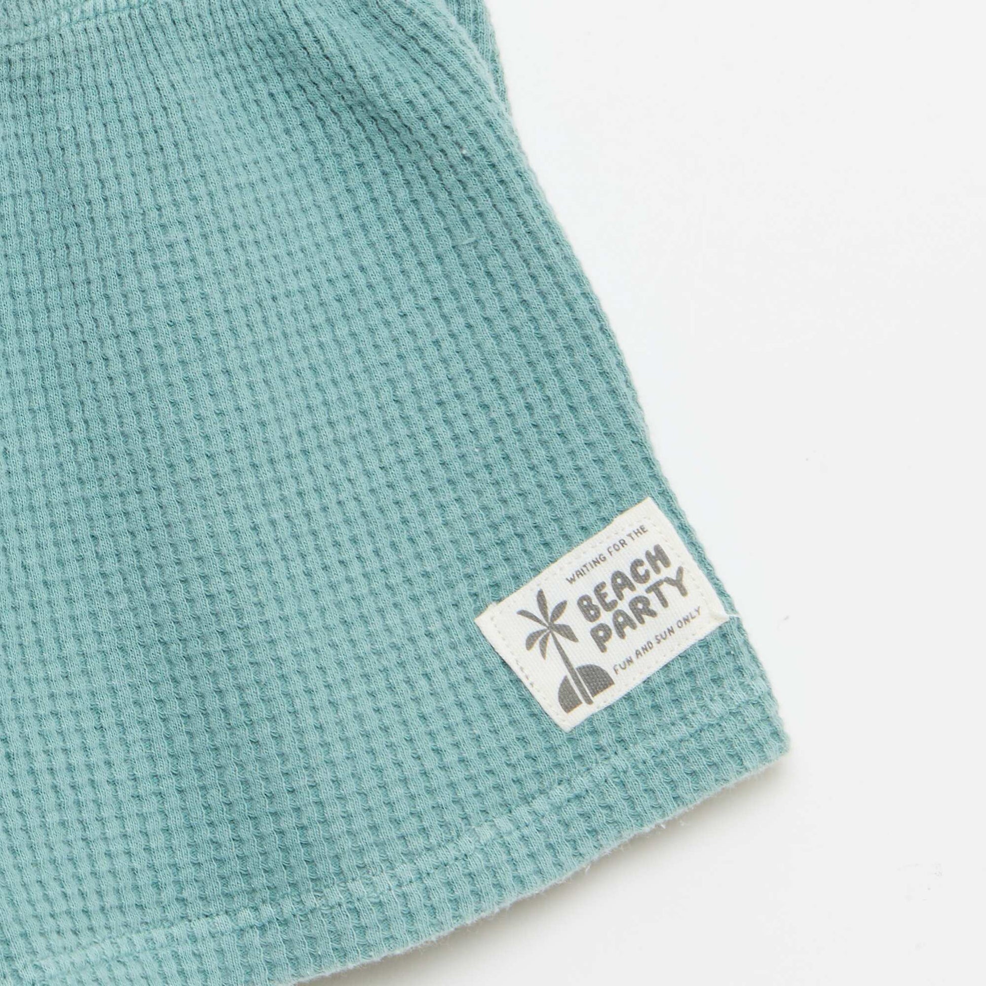 Ensemble 2 pièces - polo + short en maille gaufrée BLEU