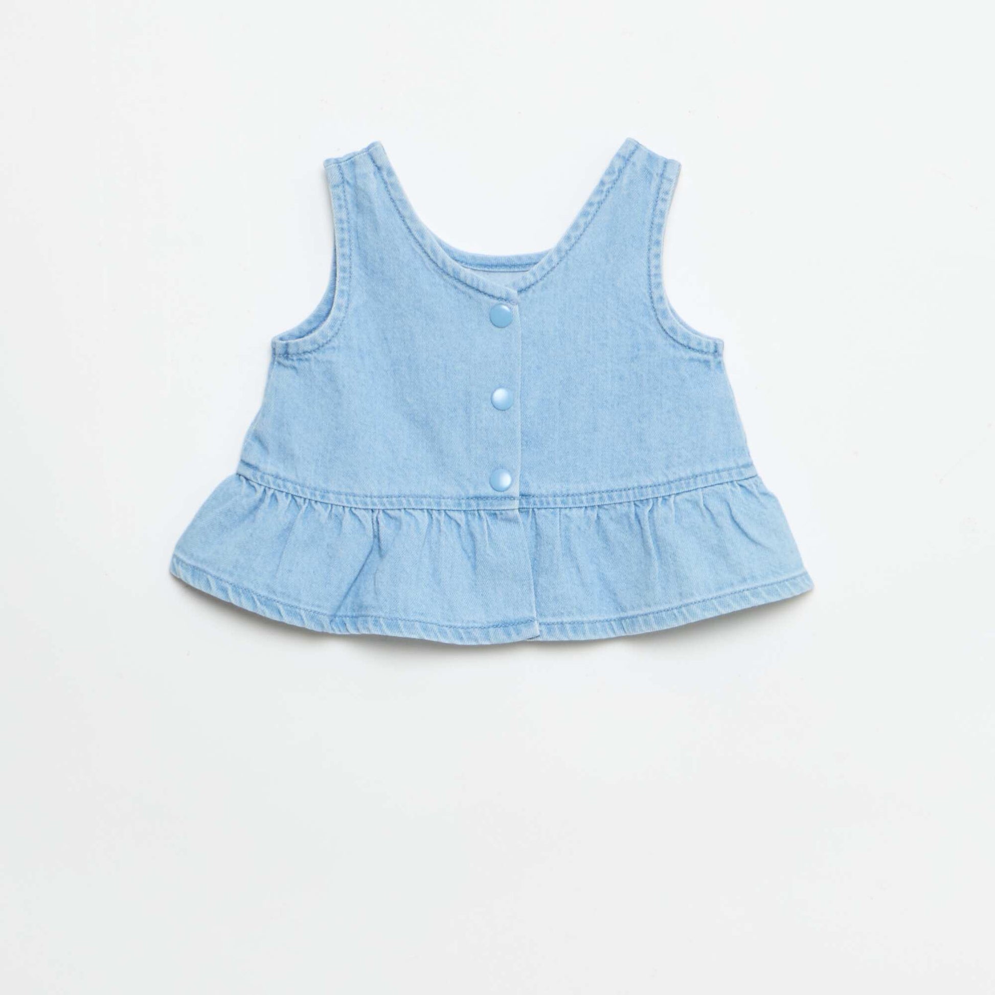 Ensemble 2 pièces short + T-shirt en denim BLEU