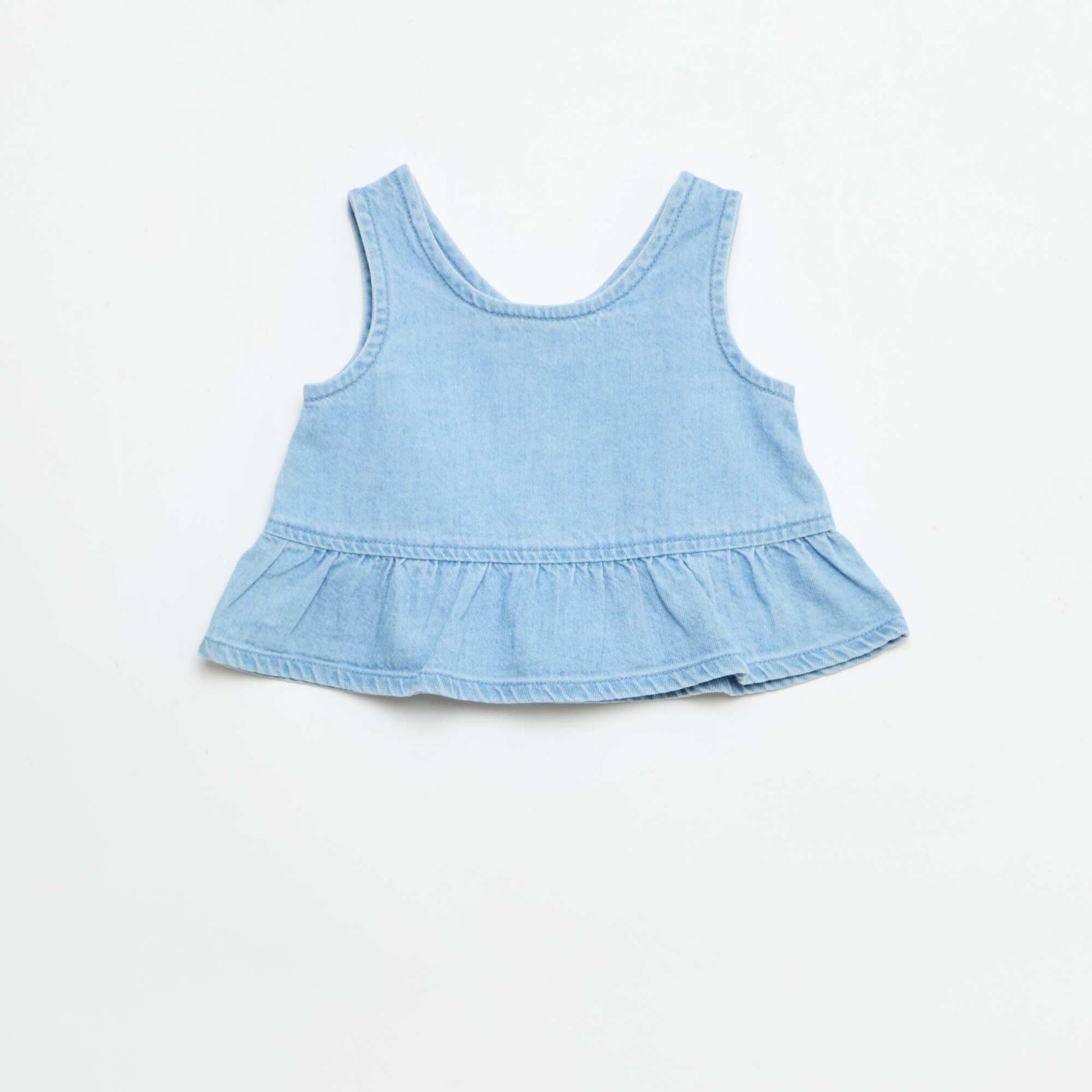 Ensemble 2 pièces short + T-shirt en denim BLEU