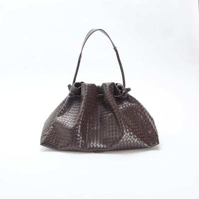 Grand sac en simili effet tressé MARRON