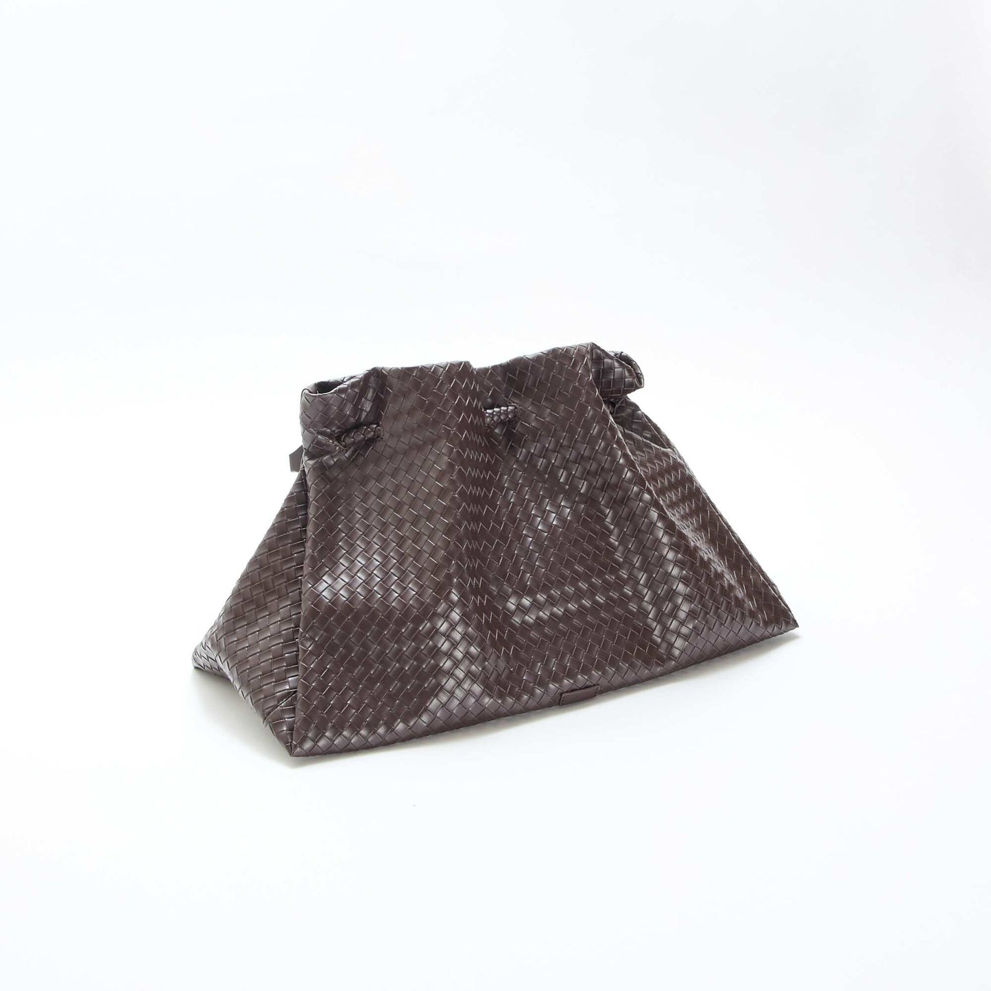 Grand sac en simili effet tressé MARRON