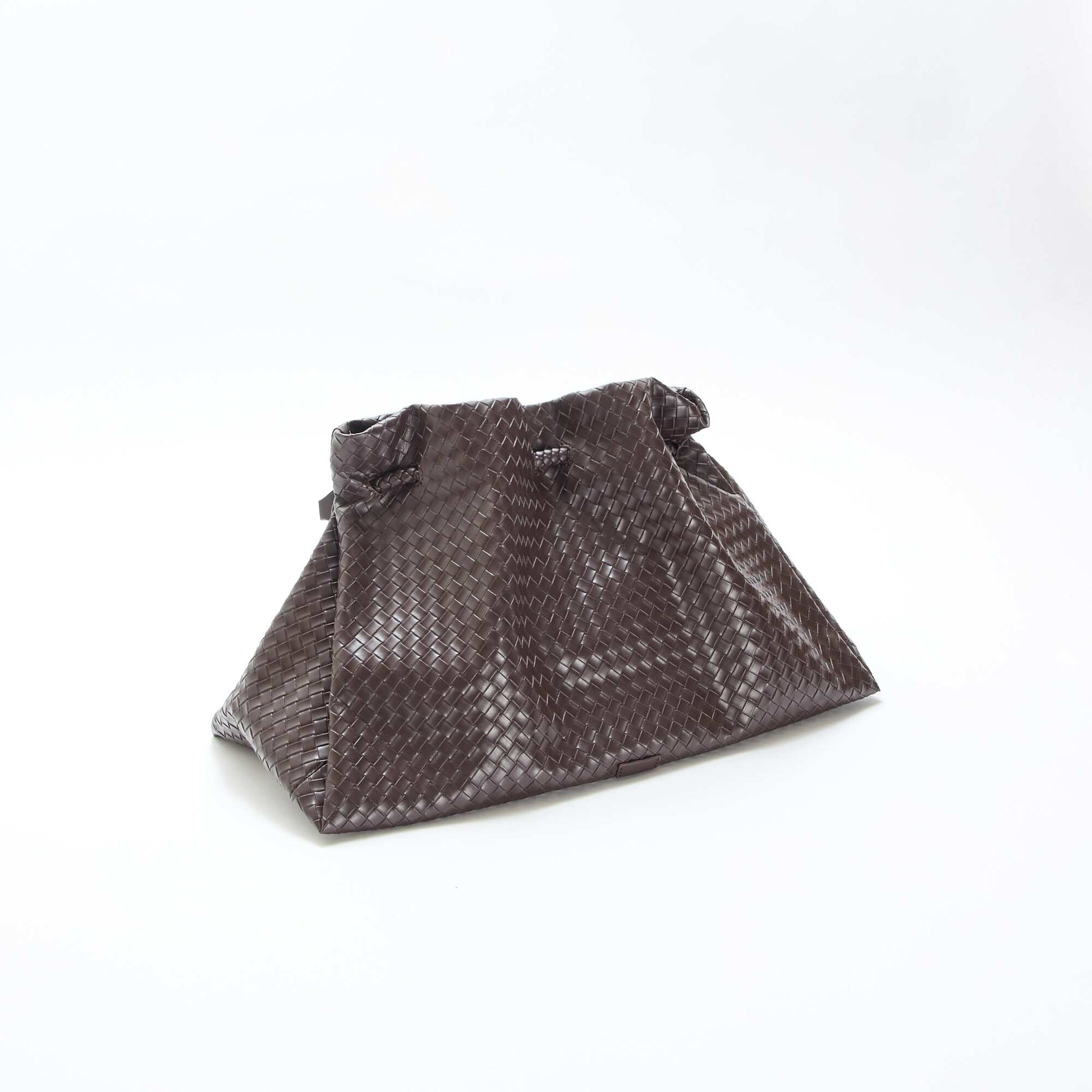Grand sac en simili effet tressé MARRON