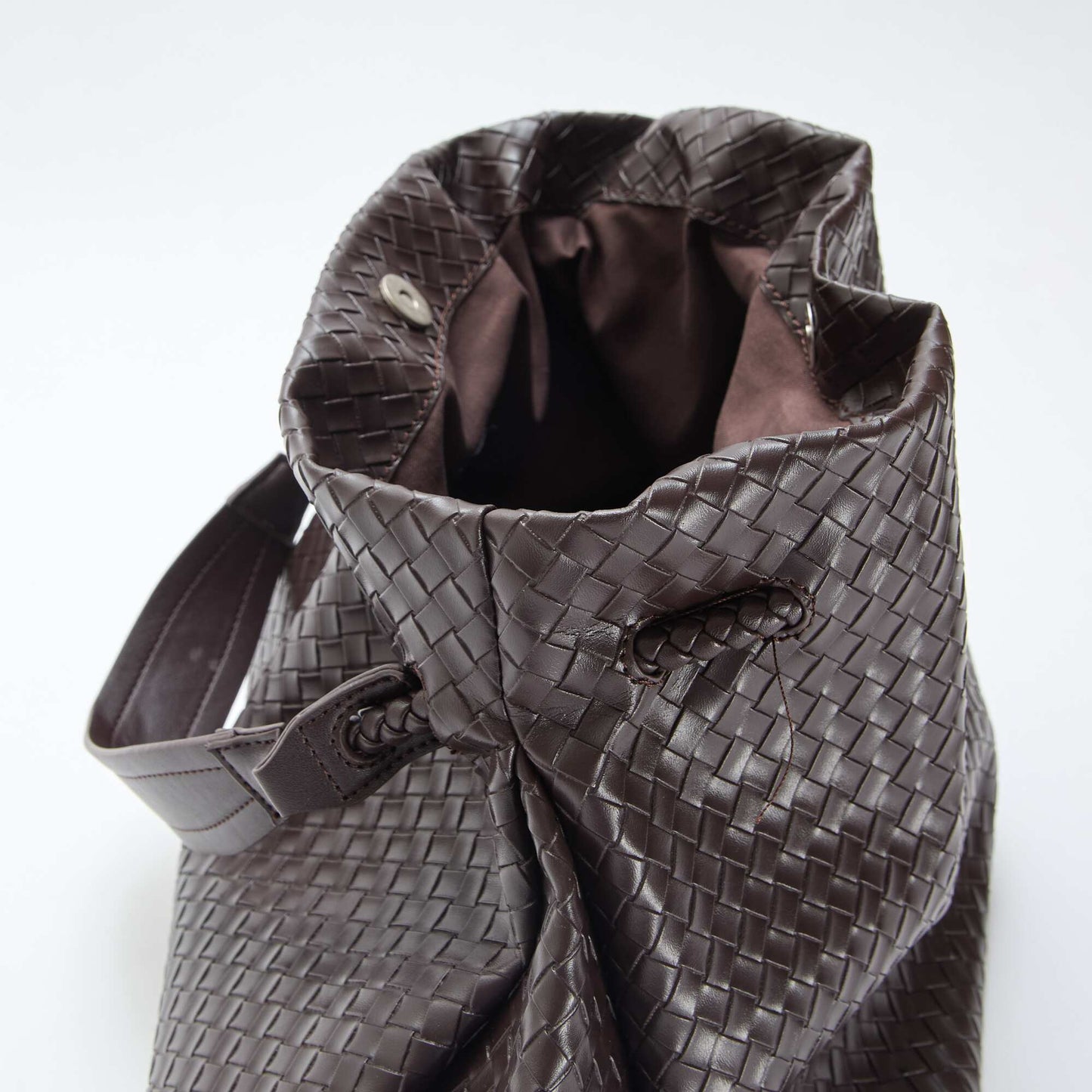 Grand sac en simili effet tressé MARRON