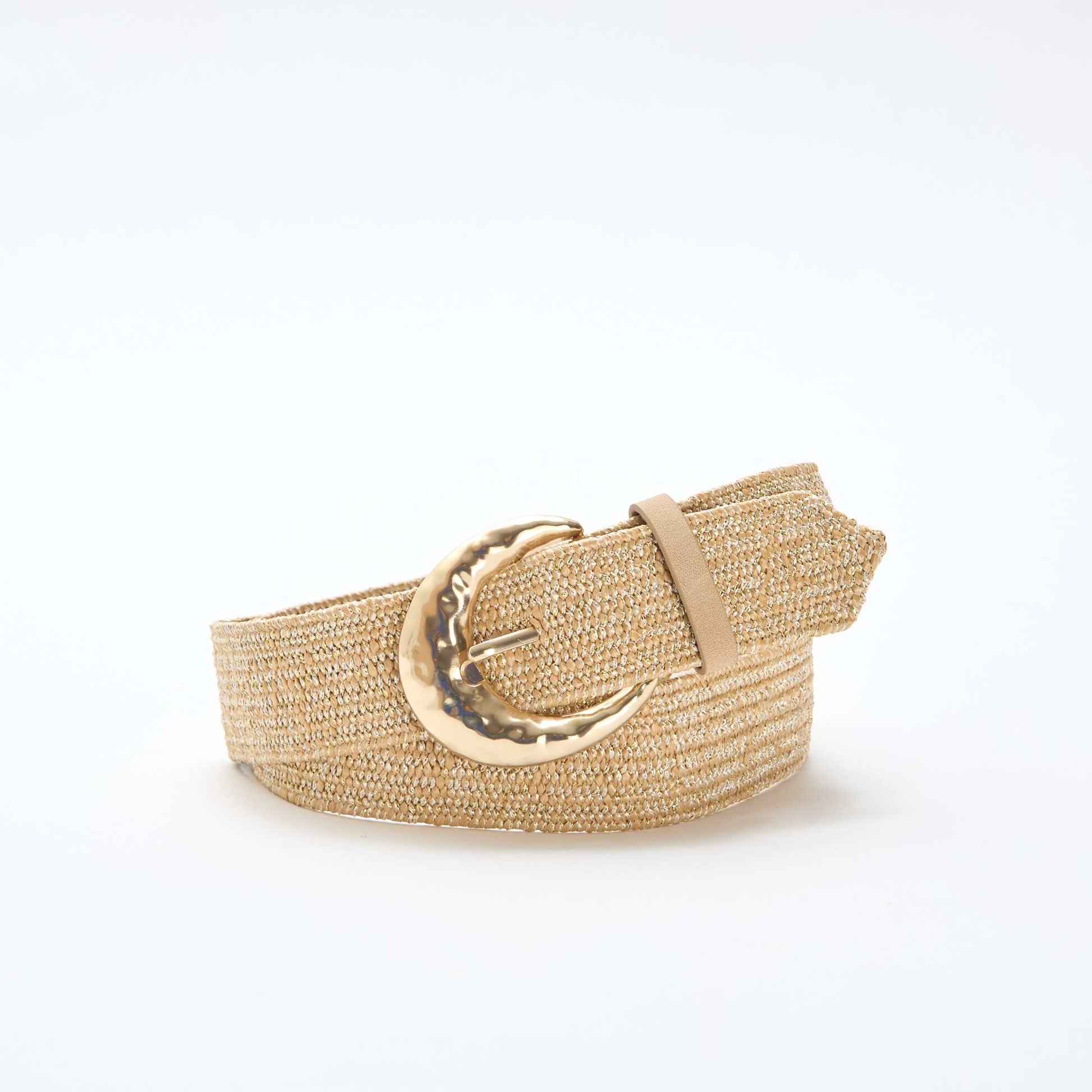 Ceinture élastique souple aspect paille BEIGE