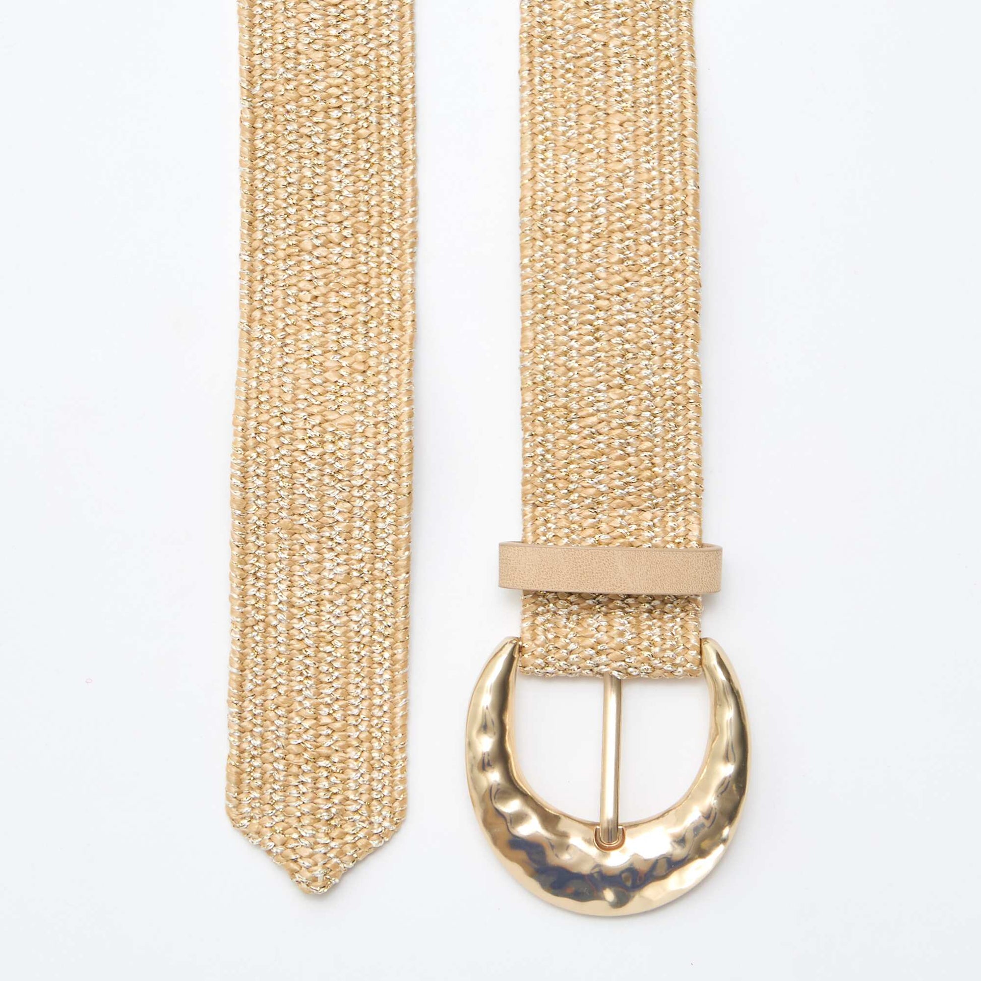 Ceinture élastique souple aspect paille BEIGE