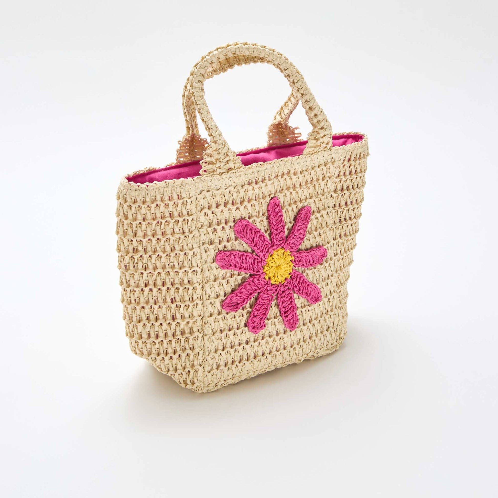 Sac panier avec patch fleur ROSE