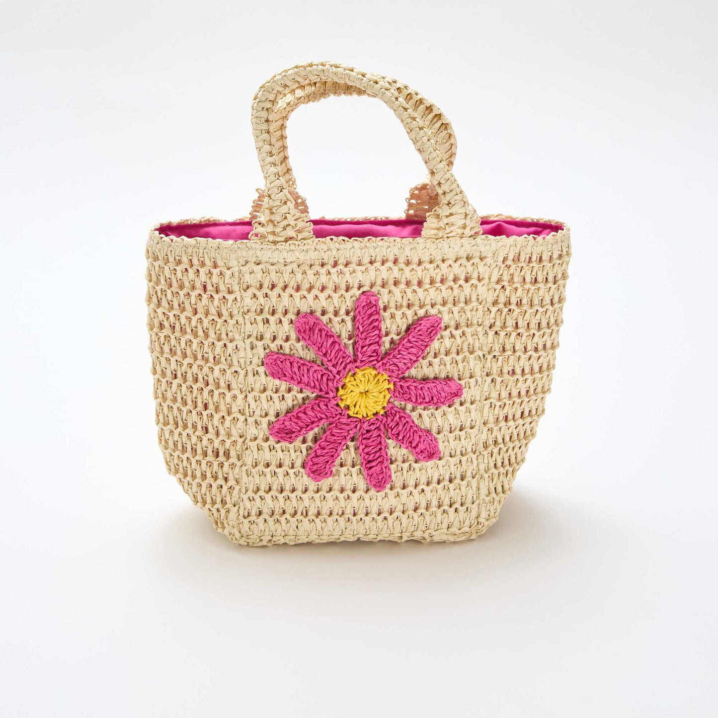 Sac panier avec patch fleur ROSE