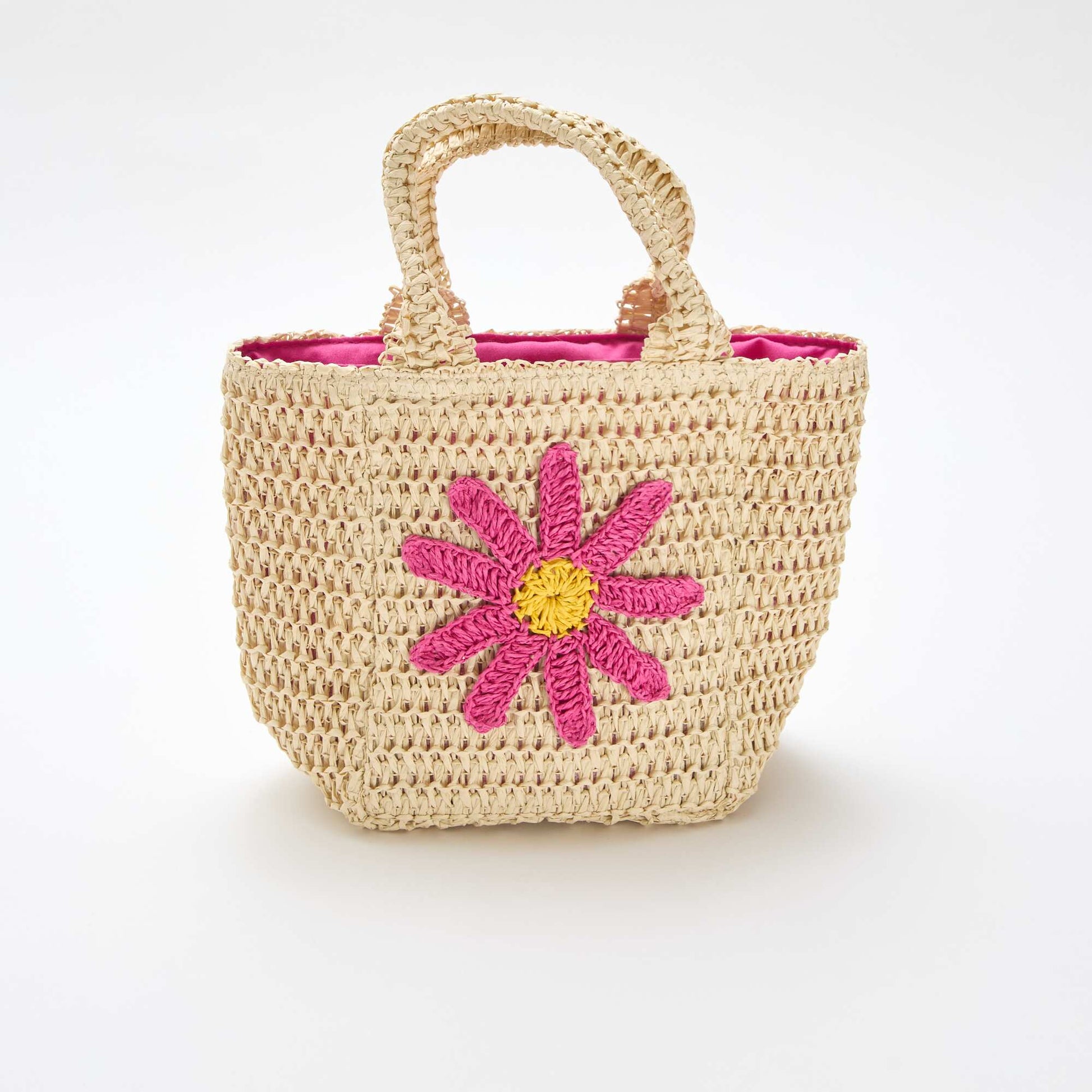Sac panier avec patch fleur ROSE