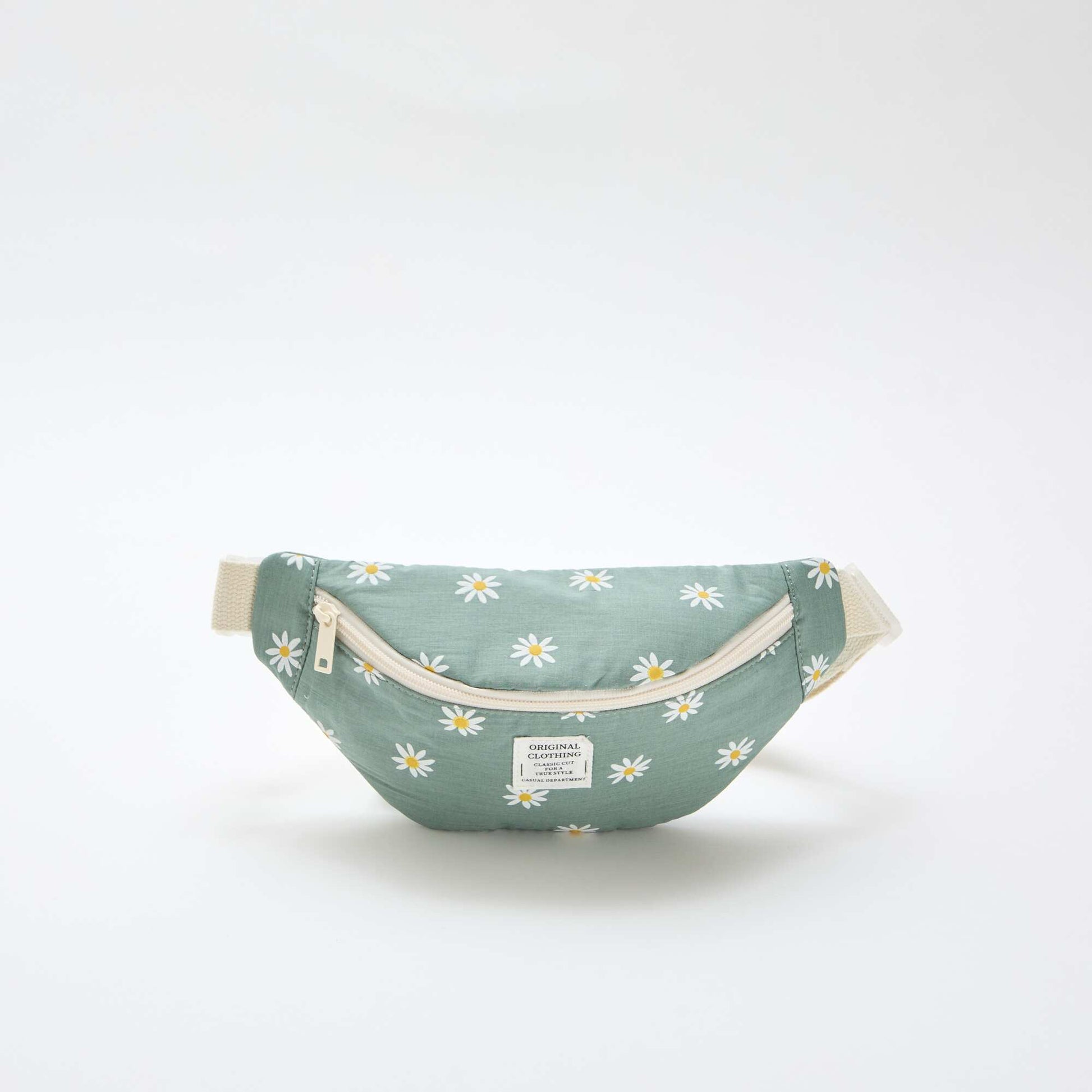 Sac à banane imprimé all-over fleuri en coton VERT