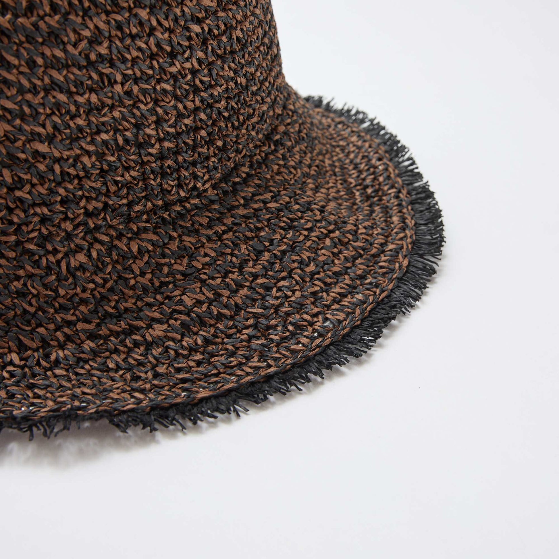 Chapeau forme cloche en paille MARRON