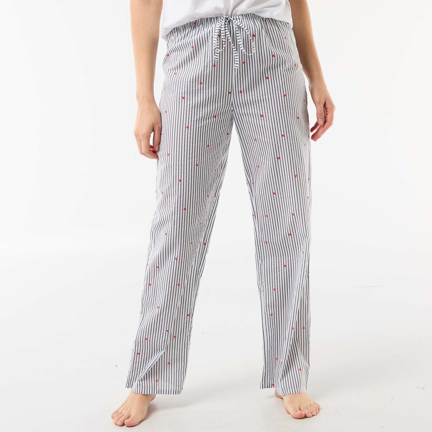 Pantalon de pyjama en voile de coton imprimé BLEU