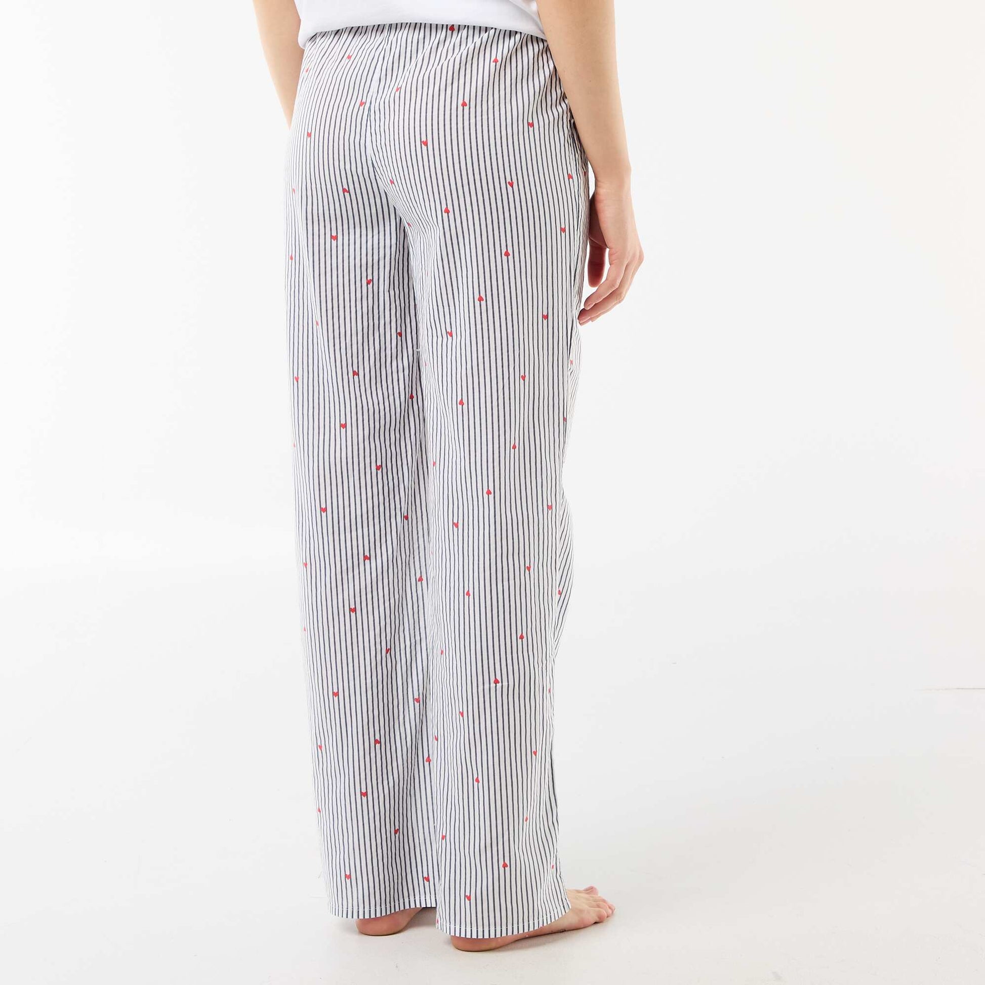 Pantalon de pyjama en voile de coton imprimé BLEU