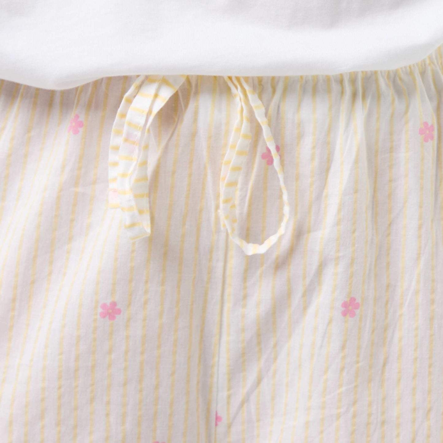 Pantalon de pyjama en voile de coton imprimé JAUNE