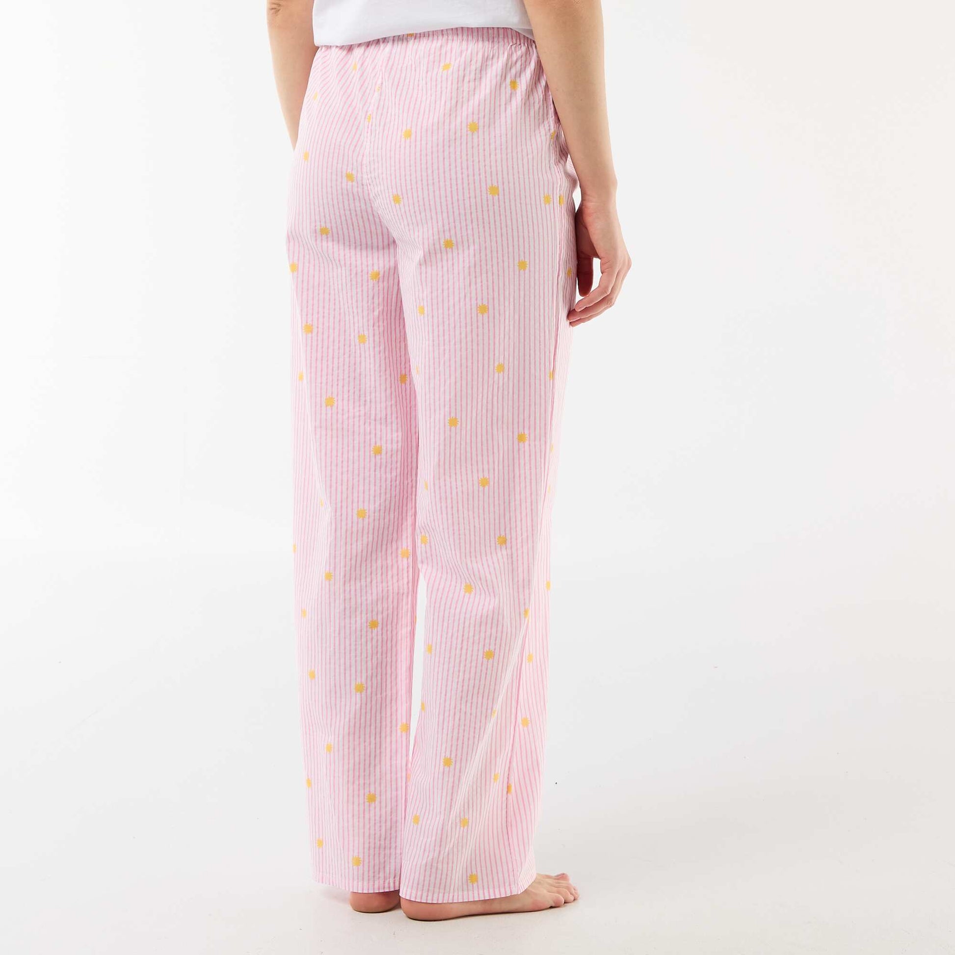 Pantalon de pyjama en voile de coton imprimé ORANGE