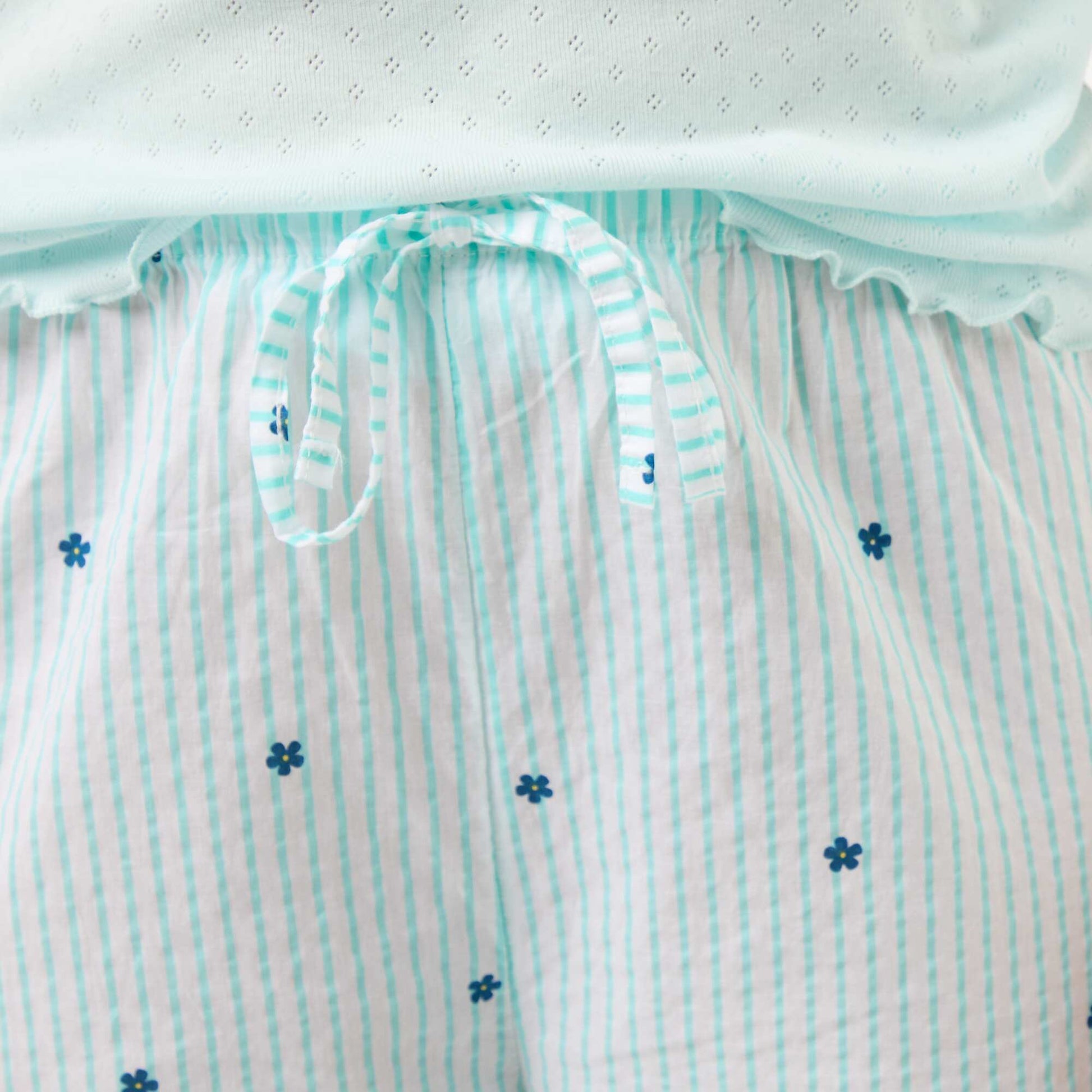 Pantalon de pyjama en voile de coton imprimé BLEU