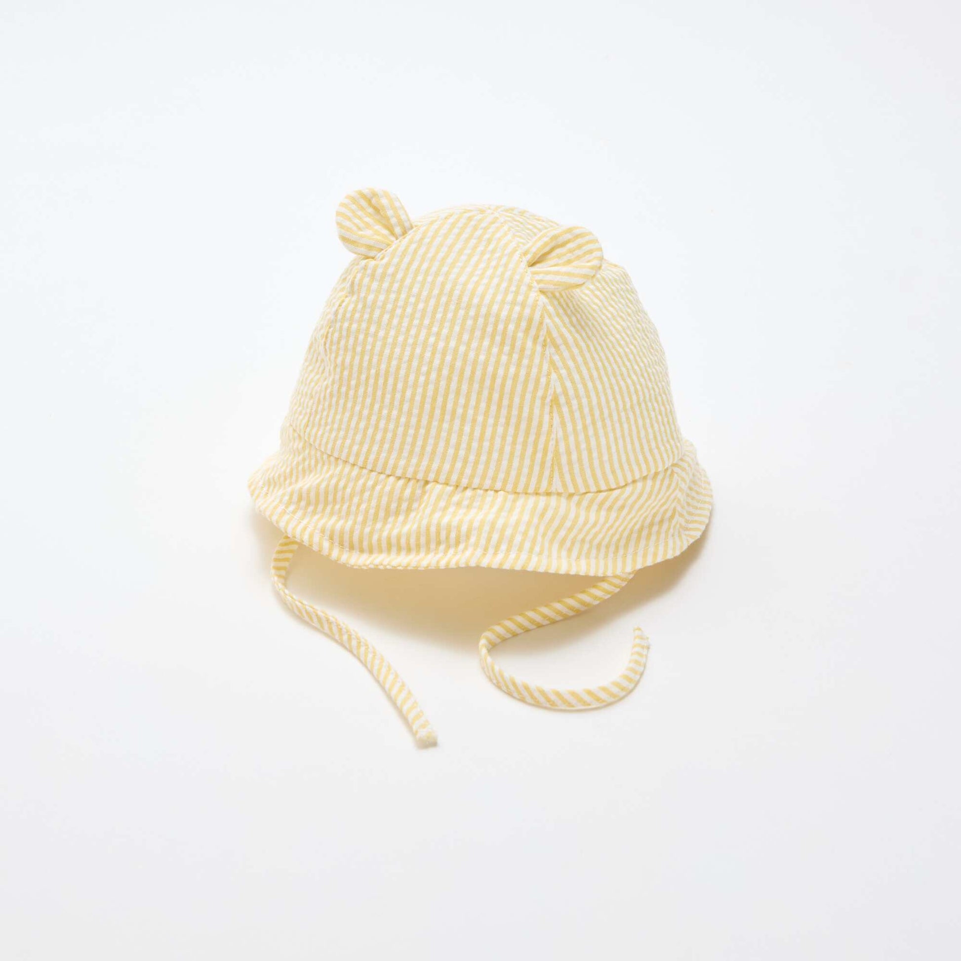 Bob à rayures avec petites oreilles JAUNE