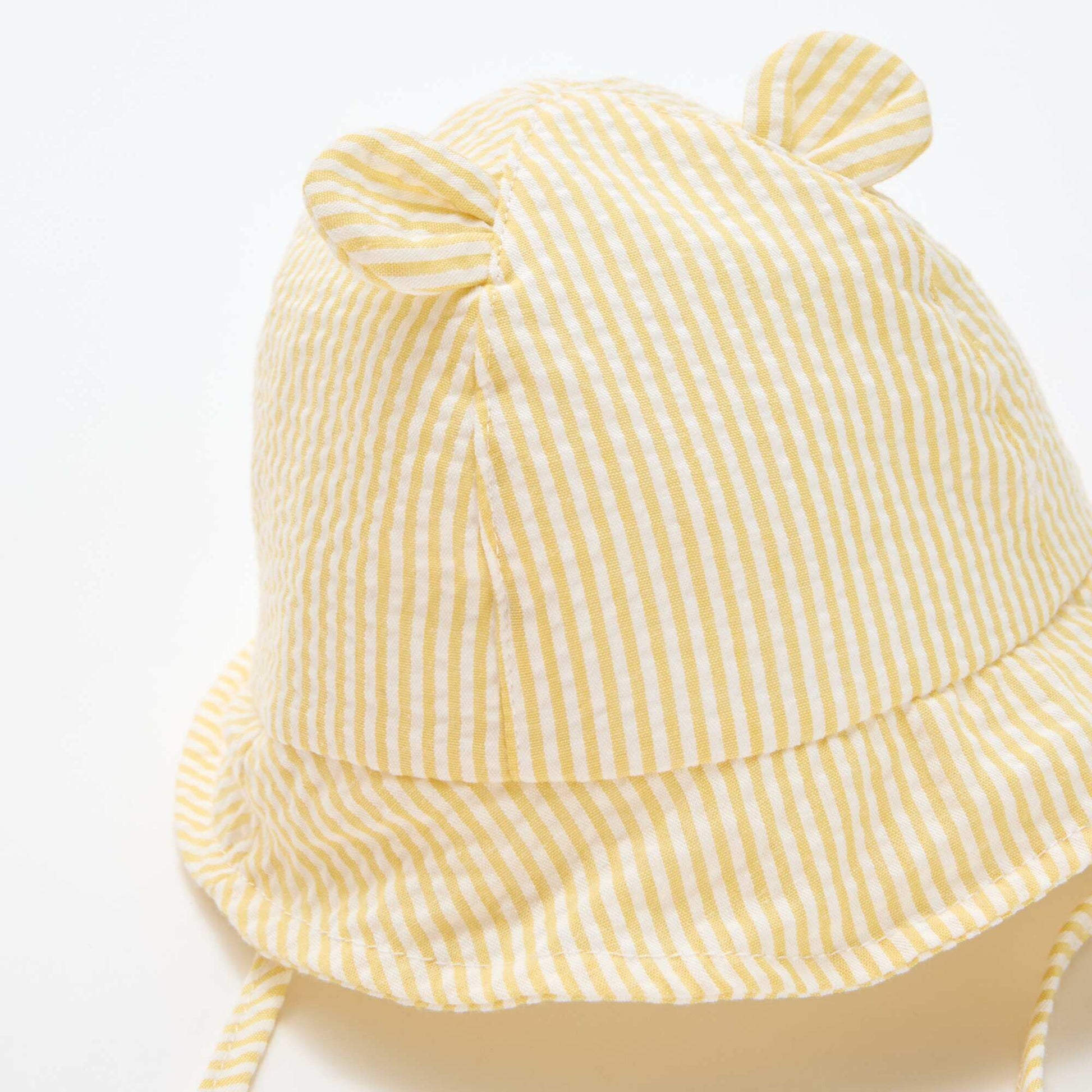 Bob à rayures avec petites oreilles JAUNE