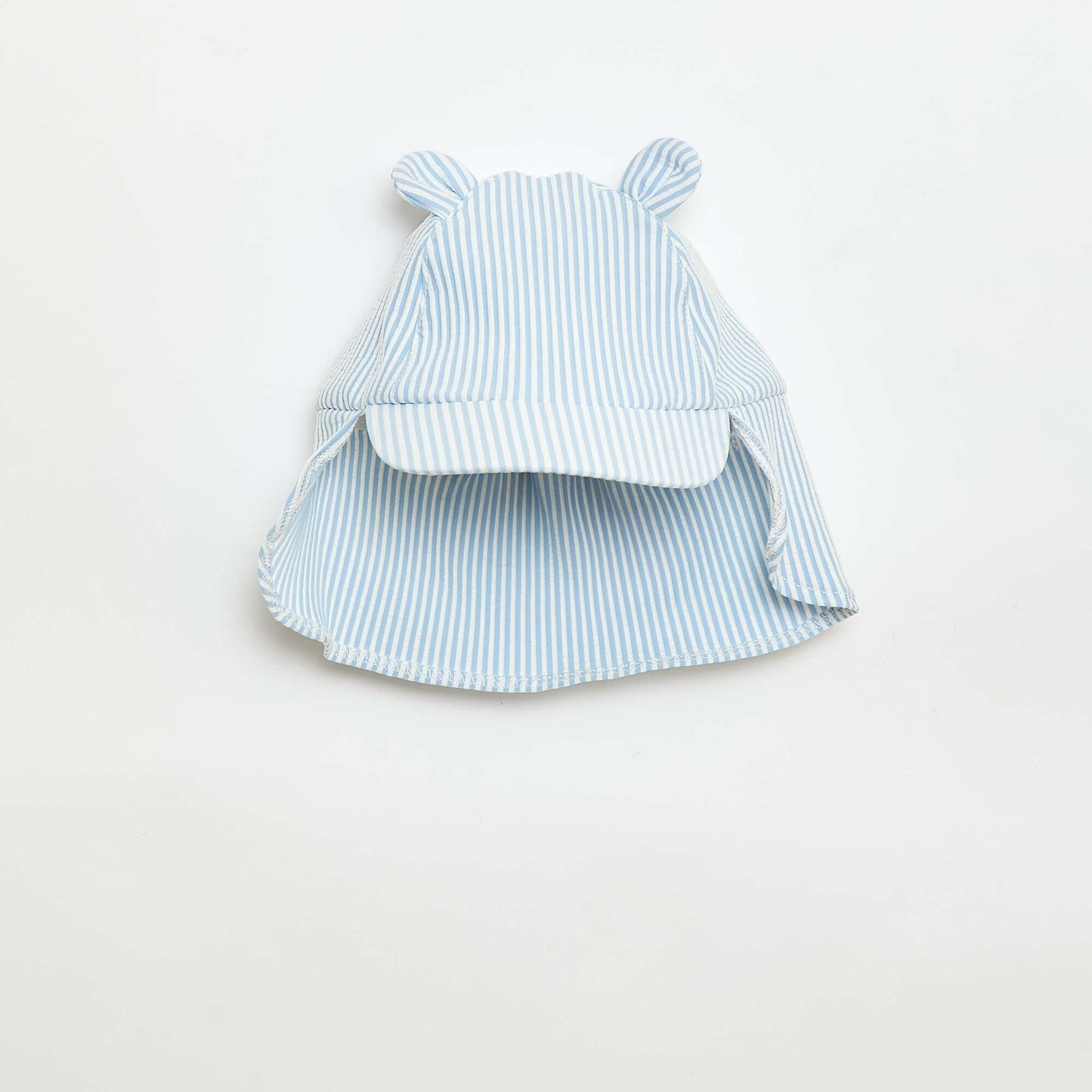 Casquette rayée avec cache nuque et oreilles BLEU