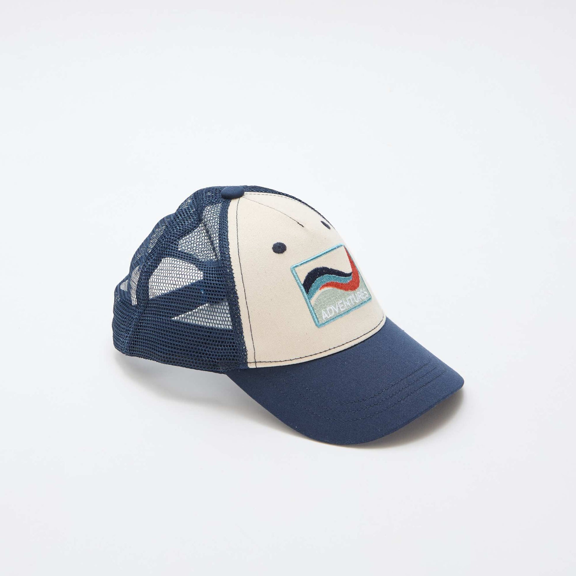 Casquette avec filet + broderie devant BLEU