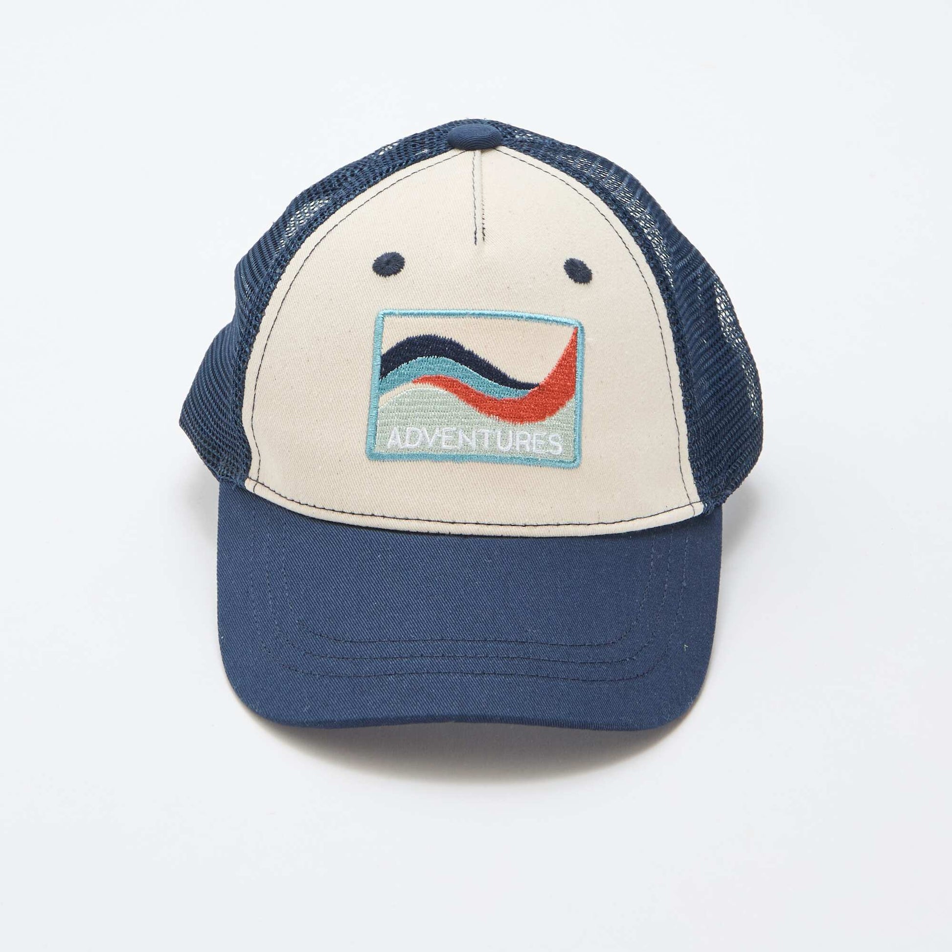 Casquette avec filet + broderie devant BLEU