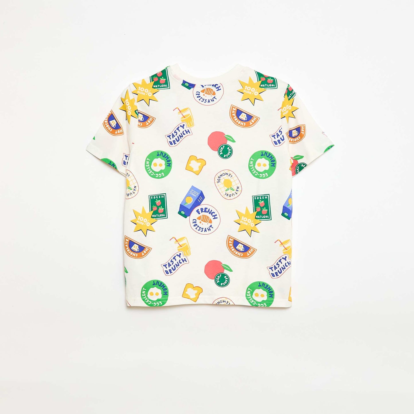 T-shirt à motif manches courtes BEIGE