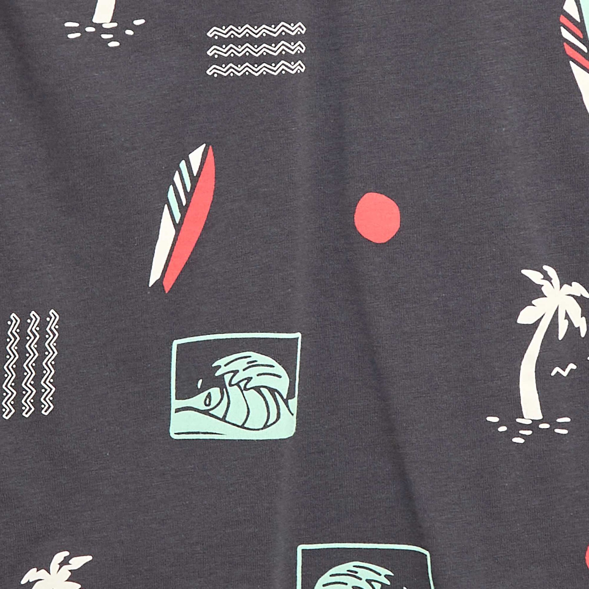 T-shirt à motif manches courtes GRIS